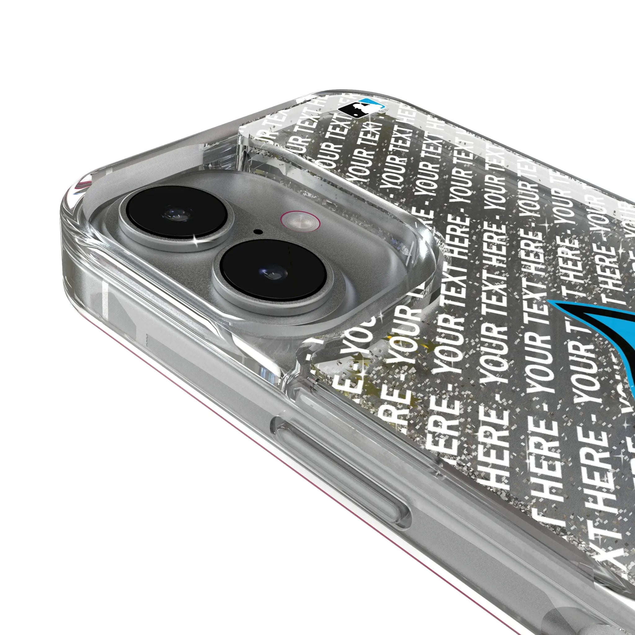 Miami Marlins Personalized EndZone Plus iPhone Glitter Phone Case for Apple iPhone - Detail