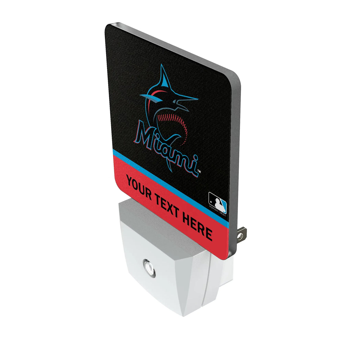 Miami Marlins Personalized Endzone Solid Night Light 2-Pack - Isometric View
