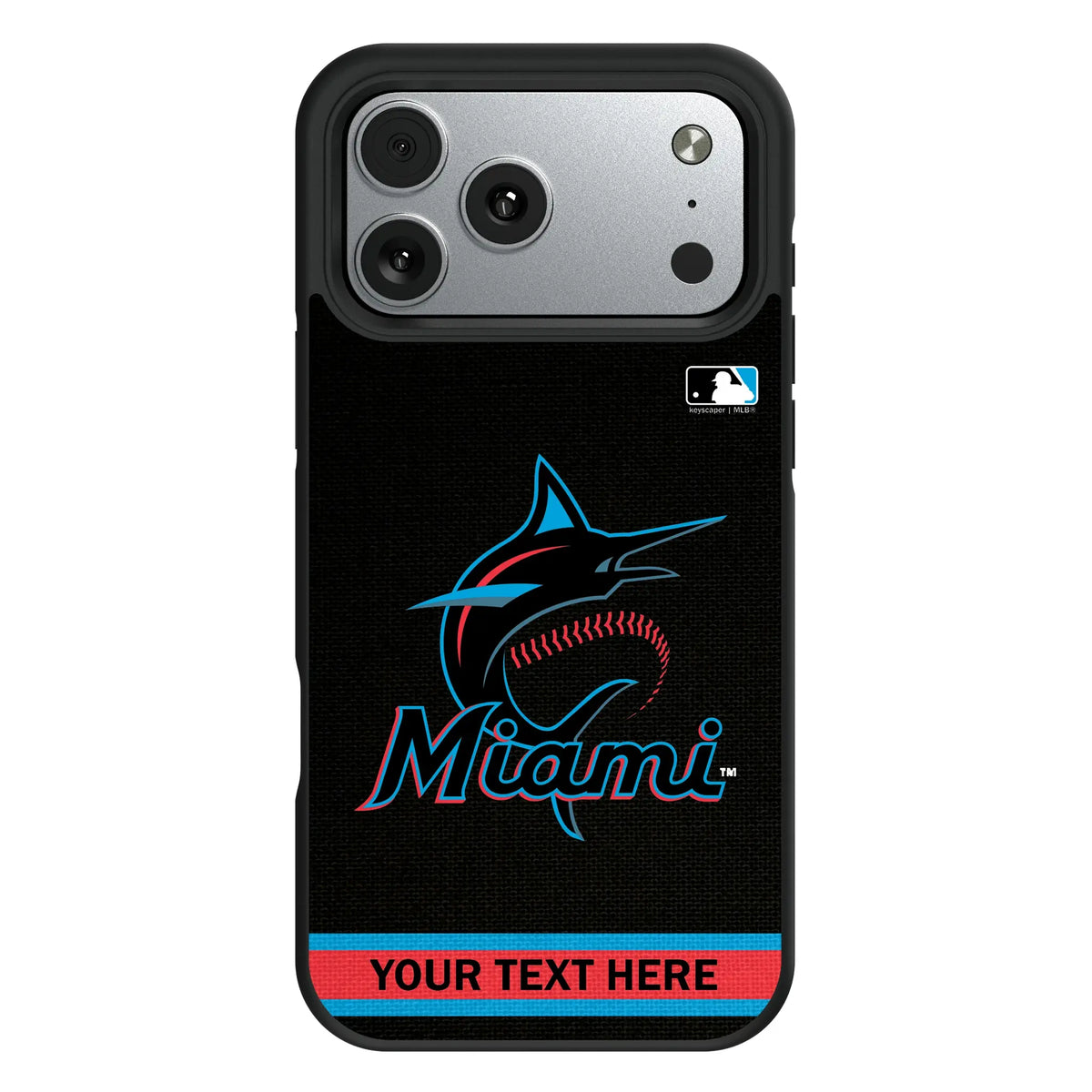 Miami Marlins Personalized Stripe iPhone Bump Phone Case for Apple iPhone#Device_iPhone 17 Pro Max