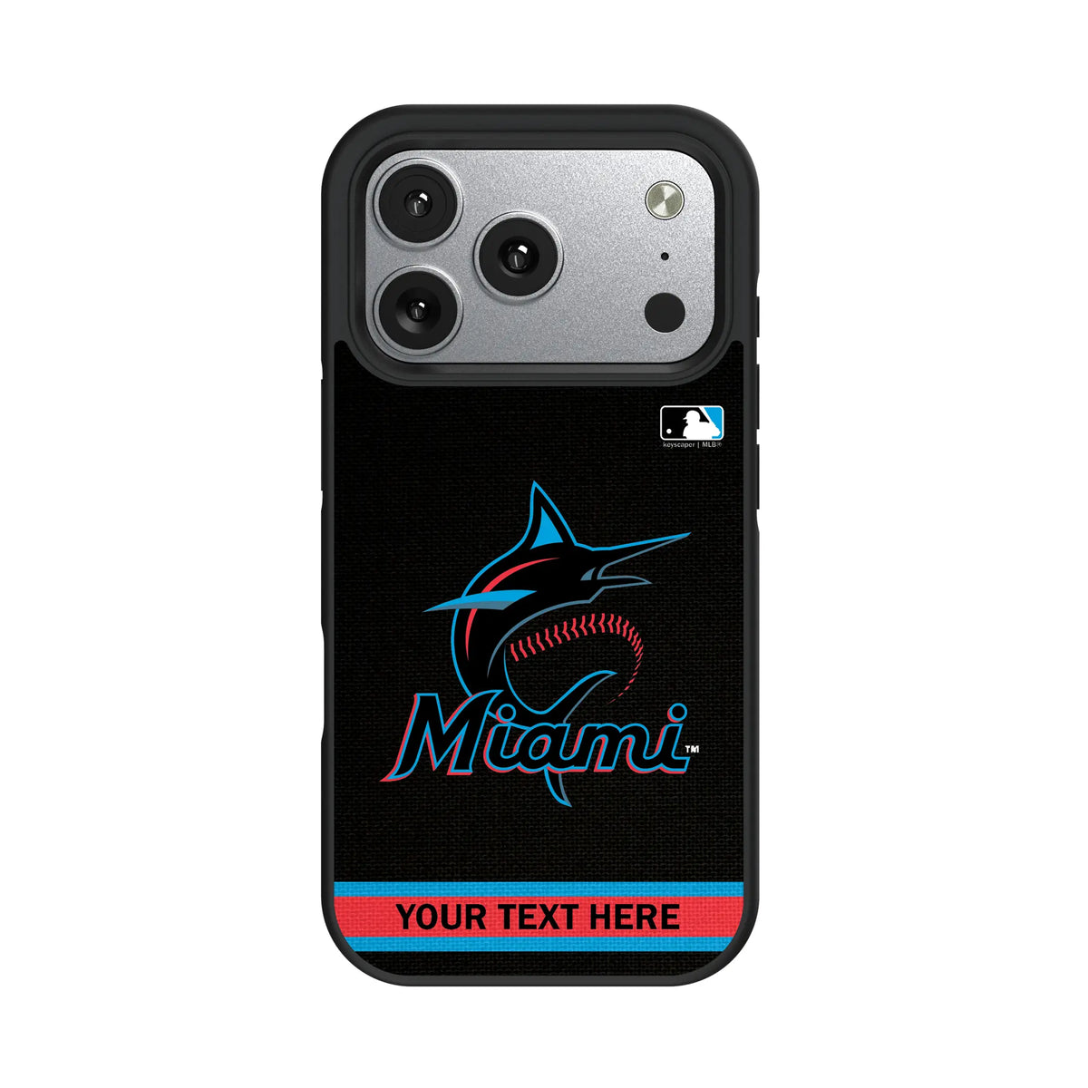 Miami Marlins Personalized Stripe iPhone Bump Phone Case for Apple iPhone#Device_iPhone 17 Pro