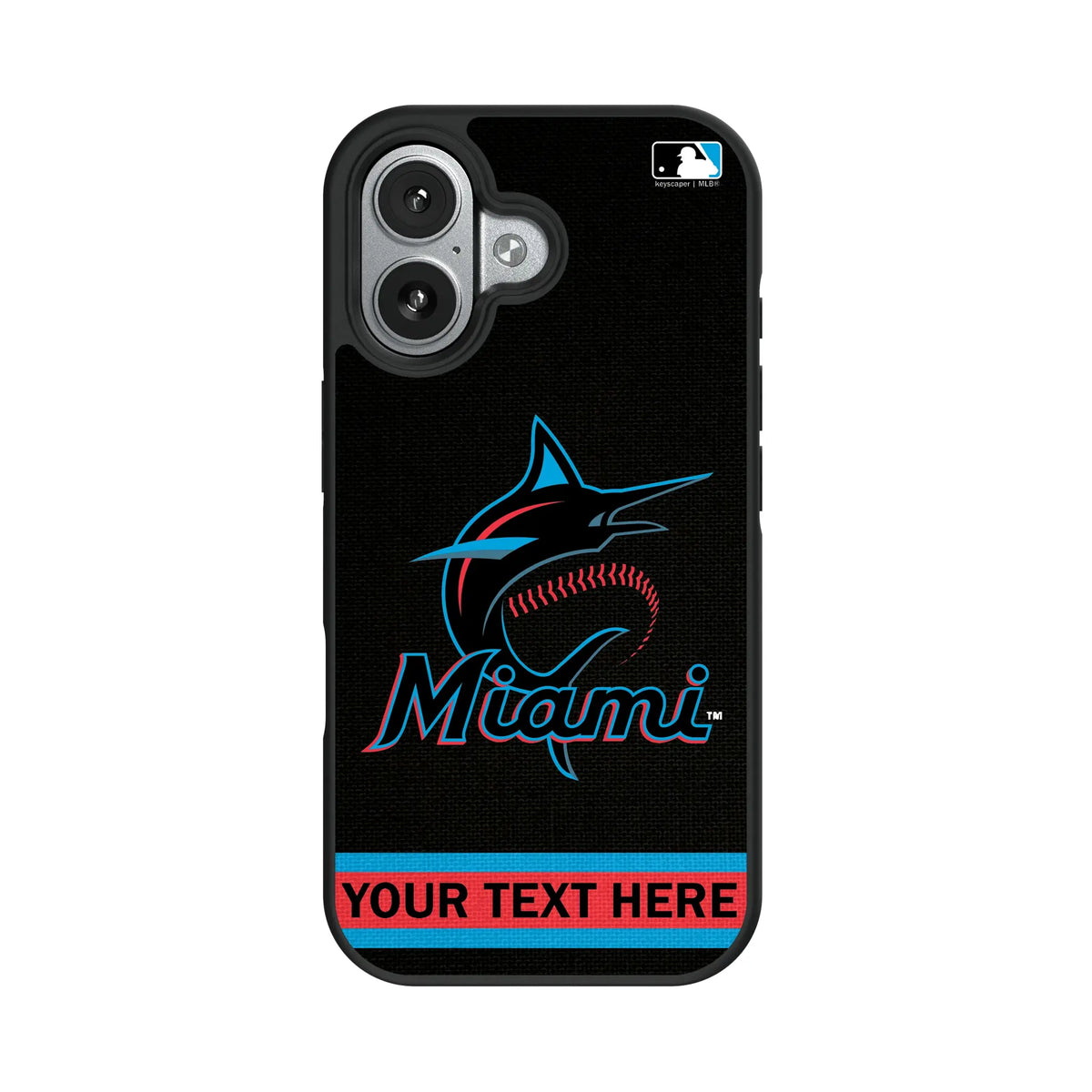 Miami Marlins Personalized Stripe iPhone Bump Phone Case for Apple iPhone#Device_iPhone 17