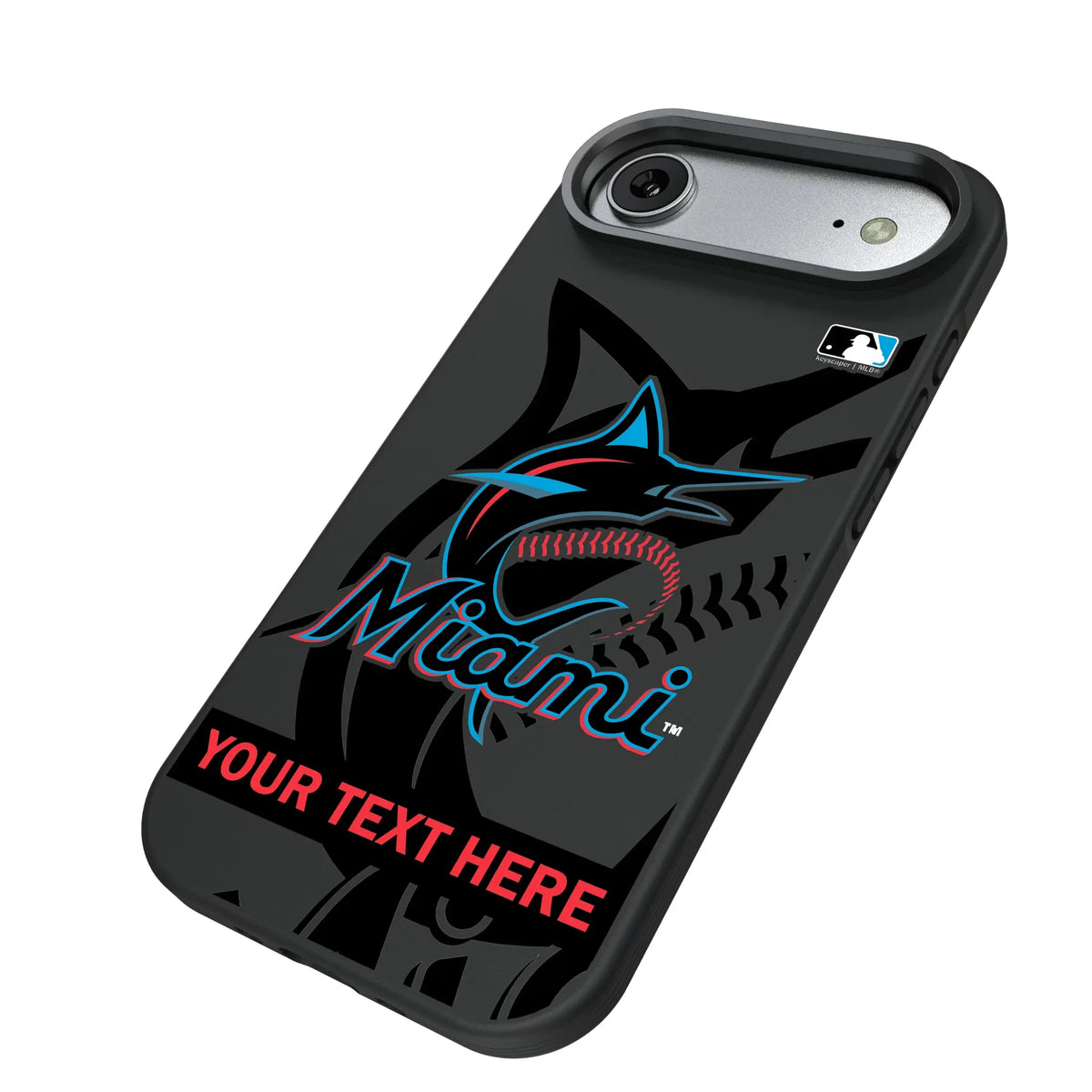 Miami Marlins Personalized Tilt iPhone Bump Phone Case for Apple iPhone - Isometric View#Device_iPhone Air