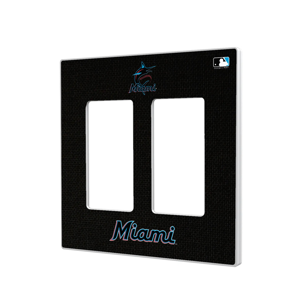 Miami Marlins Solid Hidden-Screw Light Switch Plate#Style_Double Rocker