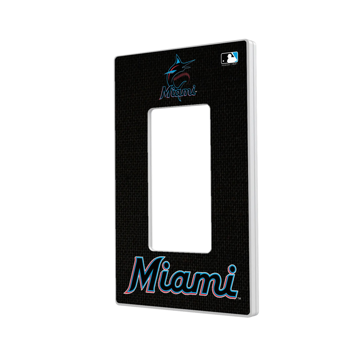 Miami Marlins Solid Hidden-Screw Light Switch Plate#Style_Single Rocker