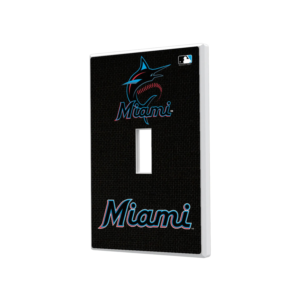 Miami Marlins Solid Hidden-Screw Light Switch Plate#Style_Single Toggle