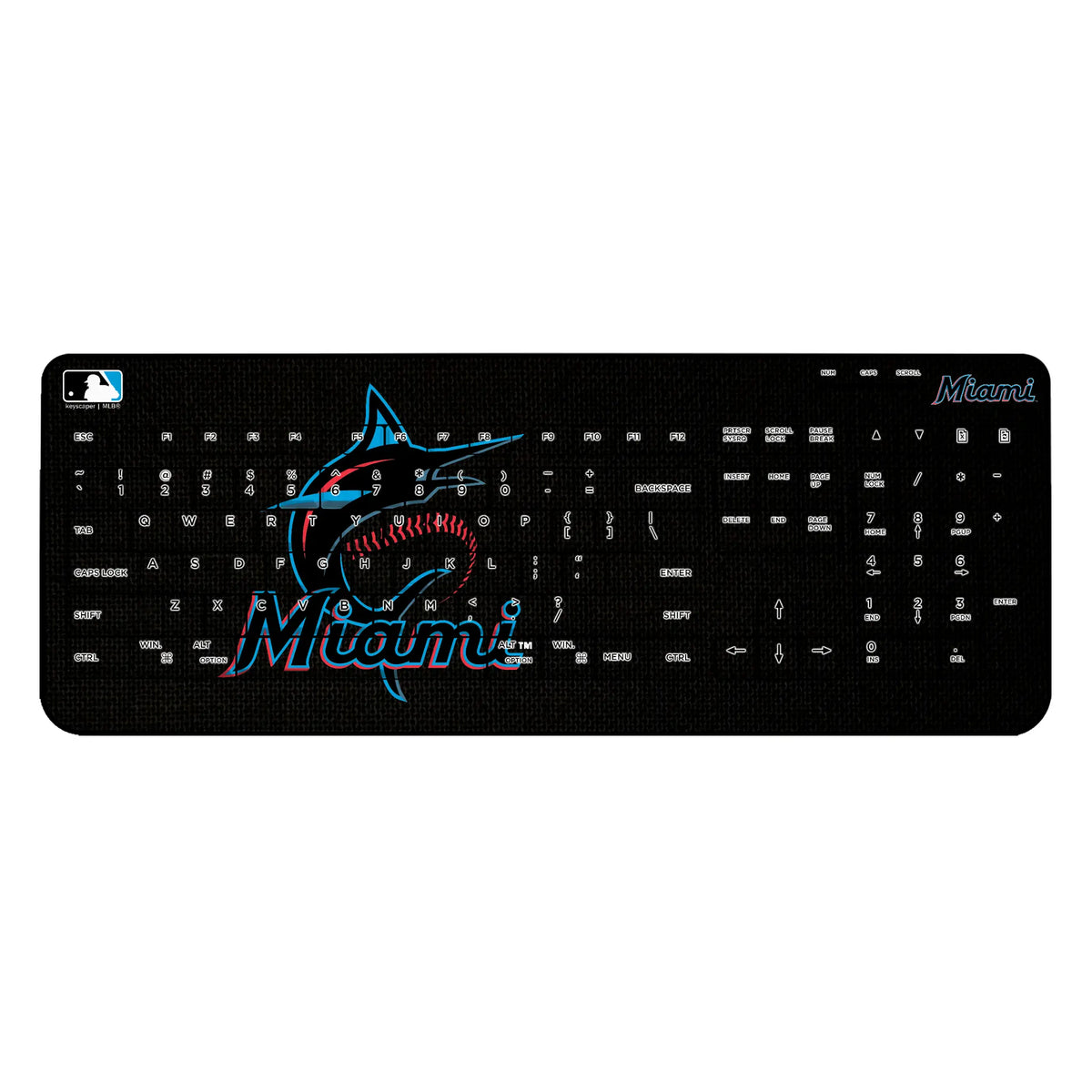Miami Marlins Solid Wireless USB Keyboard