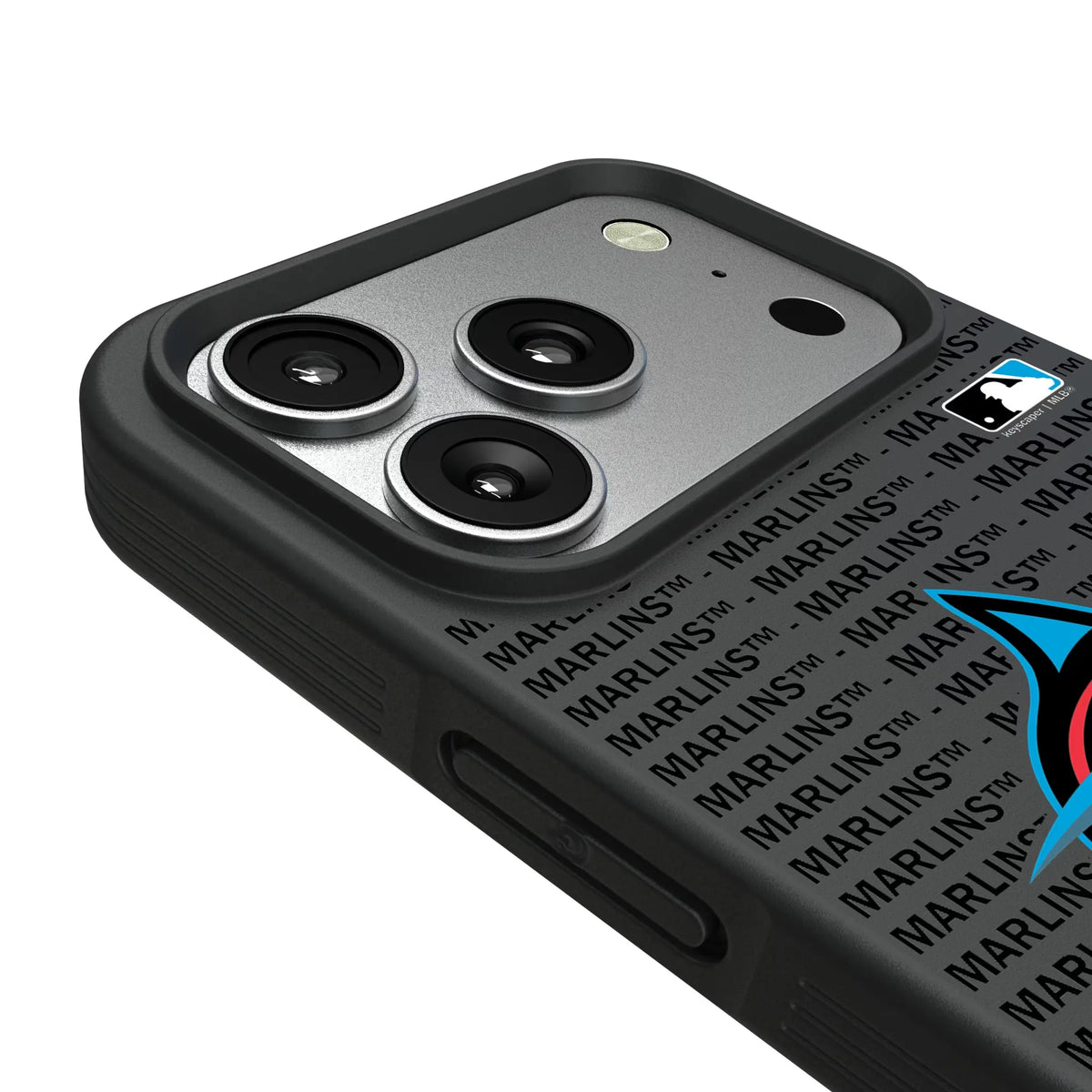 Miami Marlins Text Backdrop iPhone Bump Phone Case for Apple iPhone - Detail#Device_iPhone 17 Pro
