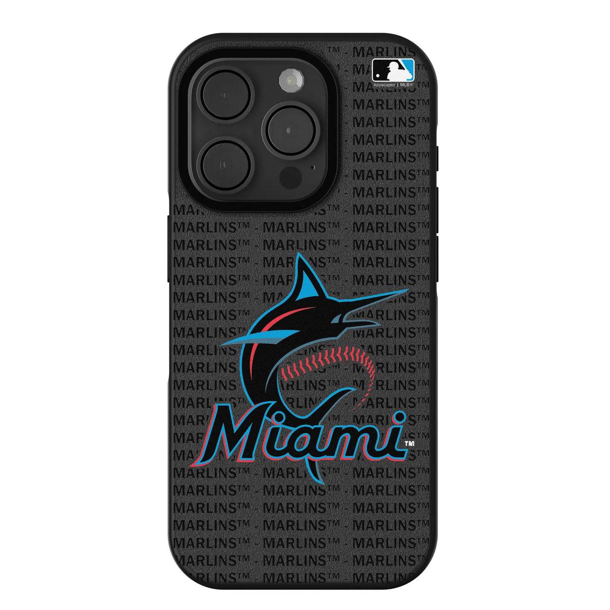 Miami Marlins Text Backdrop iPhone Bump Phone Case for Apple iPhone