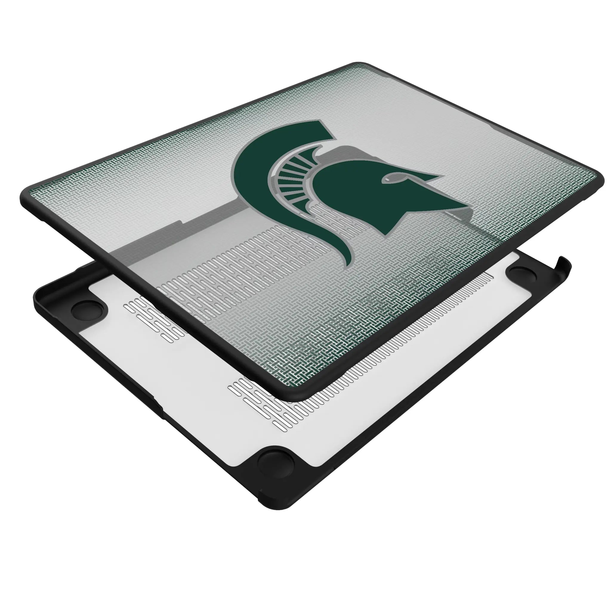 Michigan State University Spartans Linen MacBook Laptop Case for Apple MacBook - Isometric View