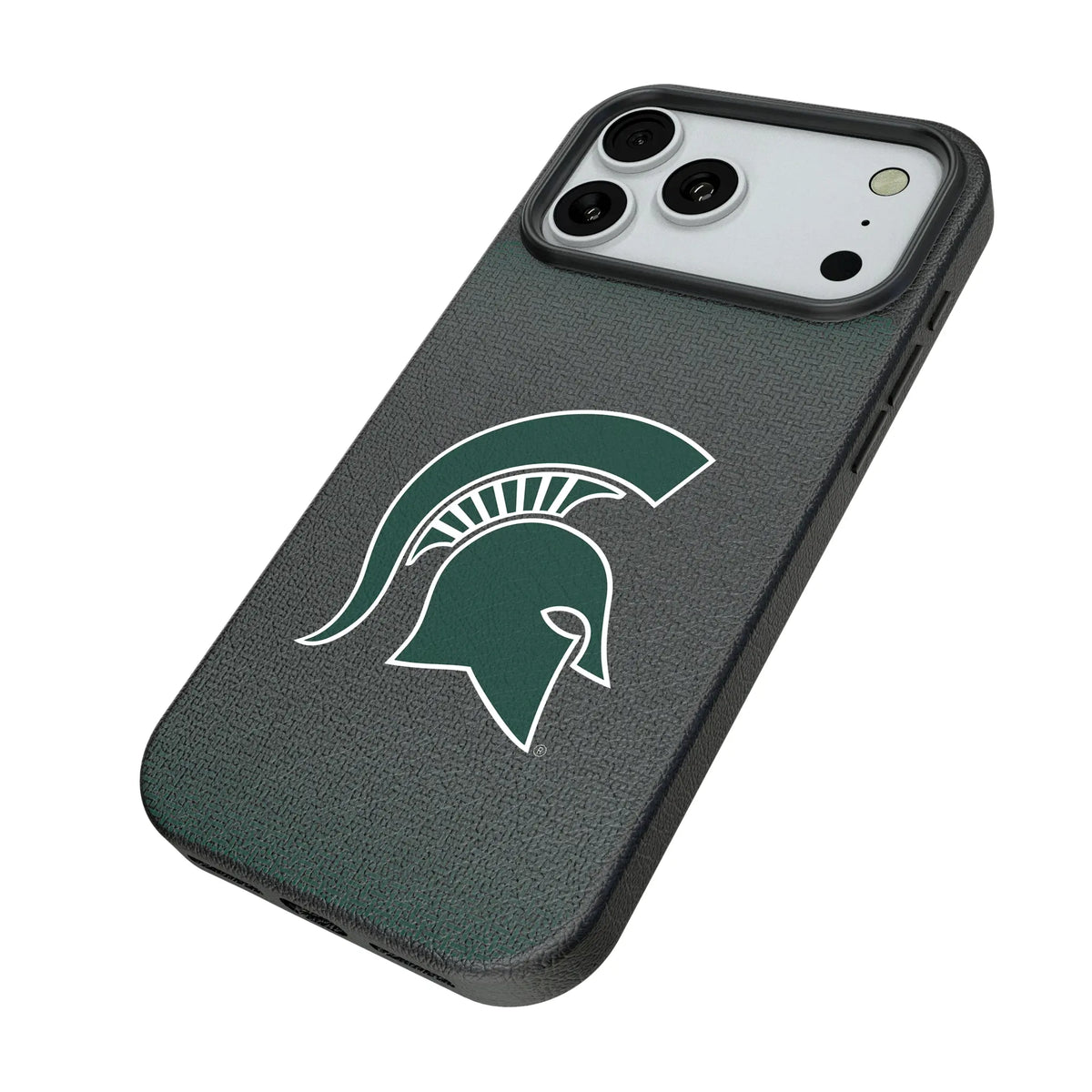 Michigan State University Spartans Linen iPhone MagSafe Compatible Phone Case for Apple iPhone - Isometric View#Device_iPhone 18 Pro Max