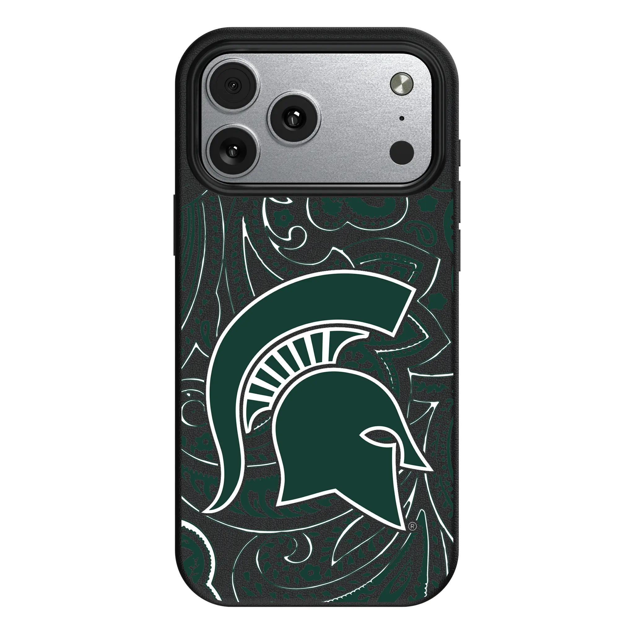Michigan State University Spartans Paisley iPhone MagSafe Compatible Phone Case for Apple iPhone#Device_iPhone 17 Pro Max