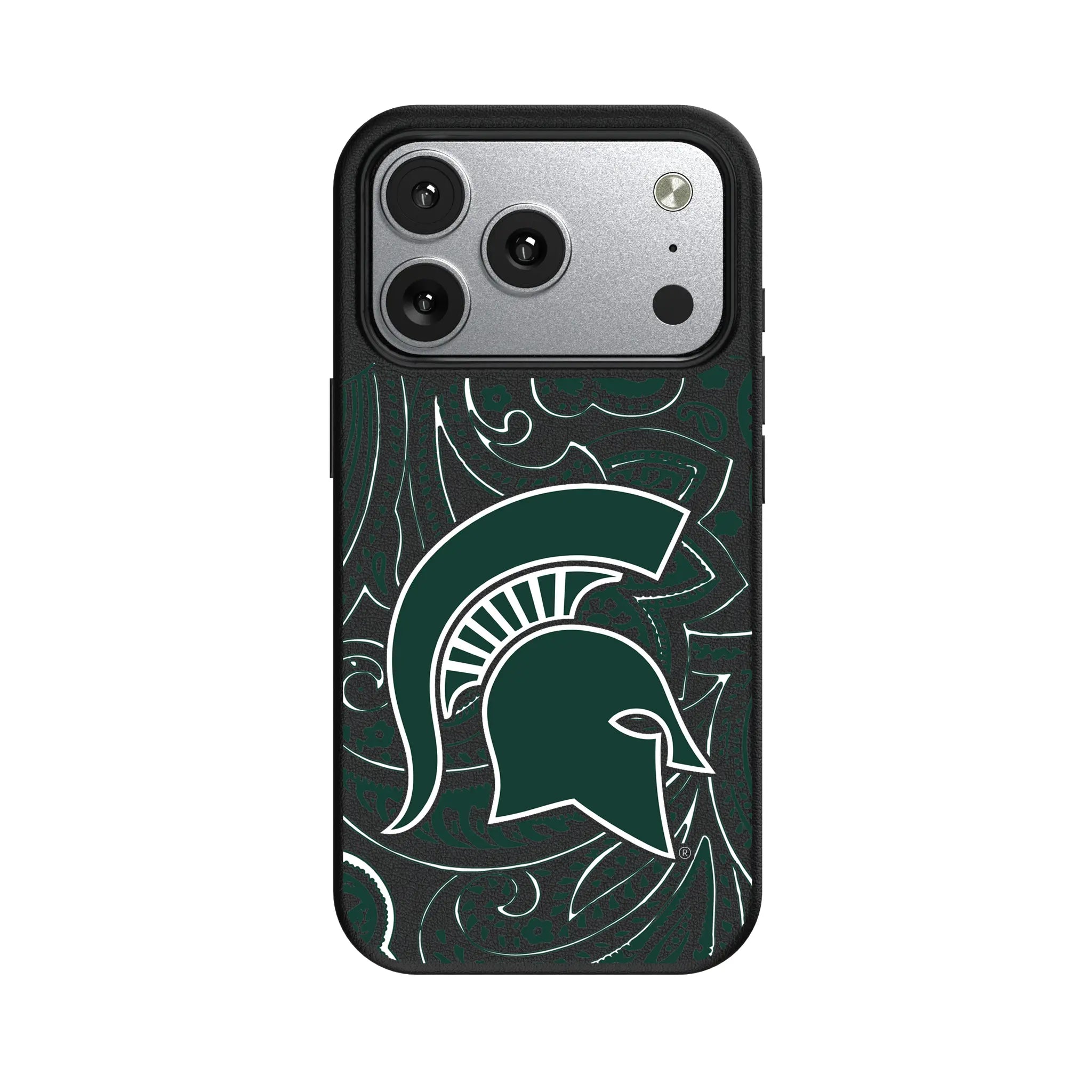 Michigan State University Spartans Paisley iPhone MagSafe Compatible Phone Case for Apple iPhone#Device_iPhone 17 Pro