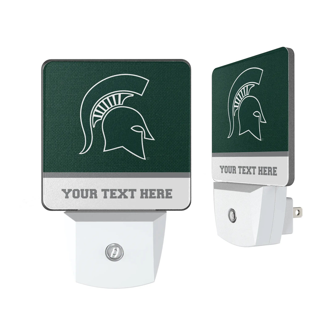 Michigan State University Spartans Personalized Endzone Solid Night Light 2-Pack
