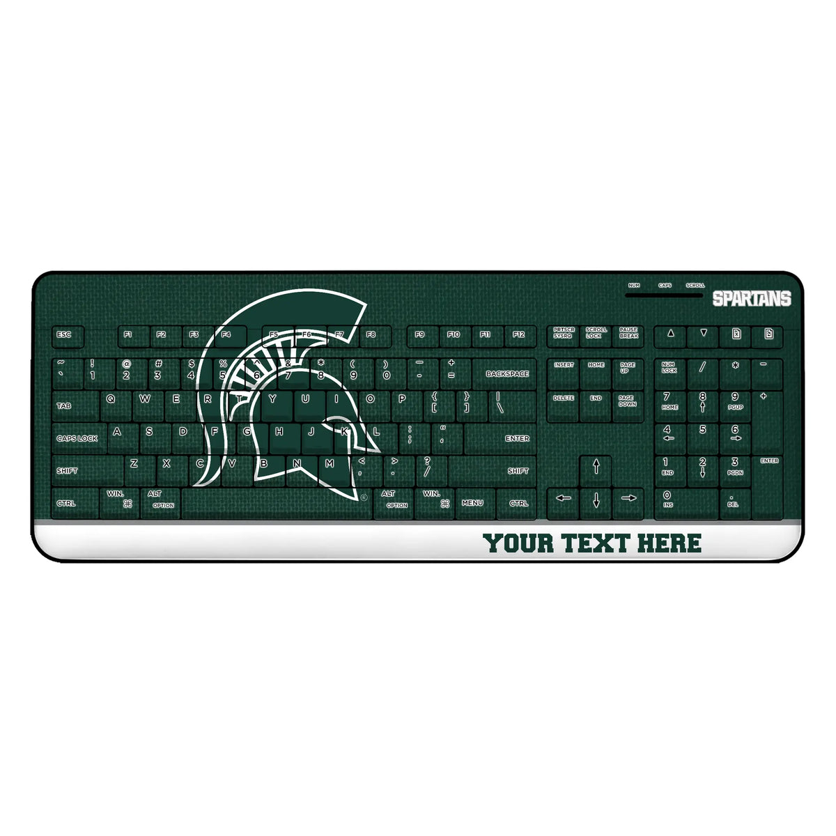 Michigan State University Spartans Personalized Endzone Solid Wireless USB Keyboard