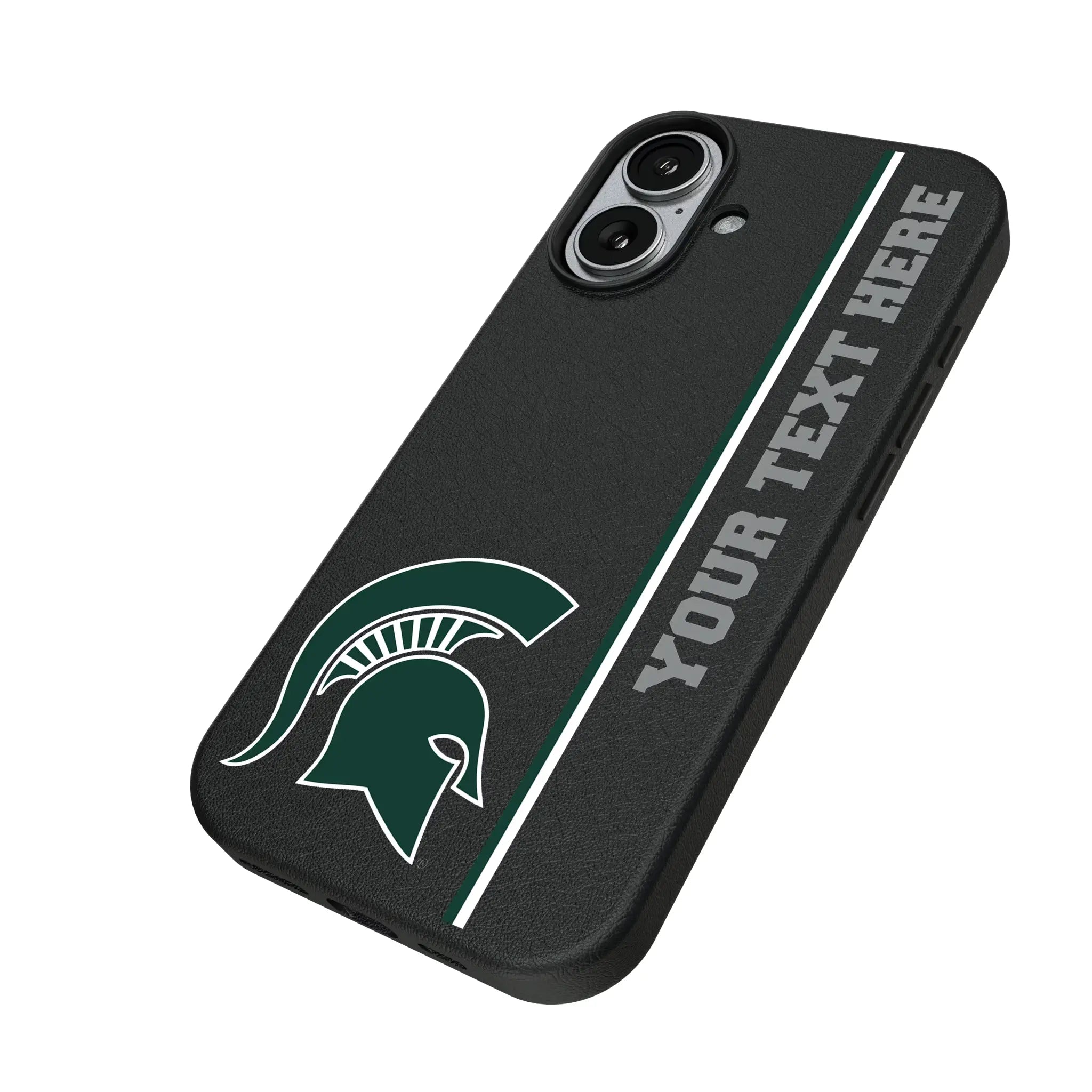 Michigan State University Spartans Personalized Sidebard iPhone MagSafe Compatible Phone Case for Apple iPhone - Isometric View#Device_iPhone 17