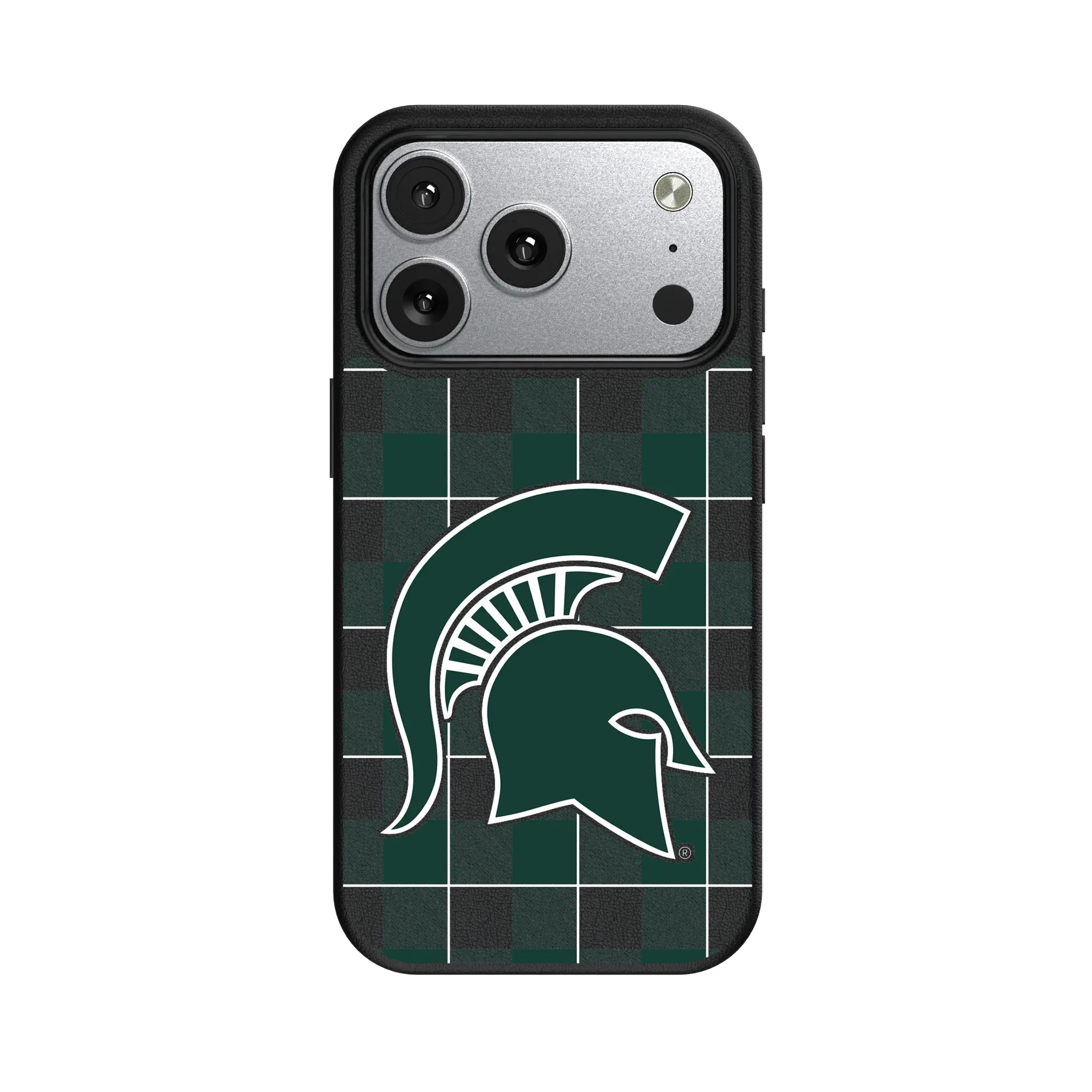 Michigan State University Spartans Plaid iPhone MagSafe Compatible Phone Case for Apple iPhone#Device_iPhone 17 Pro