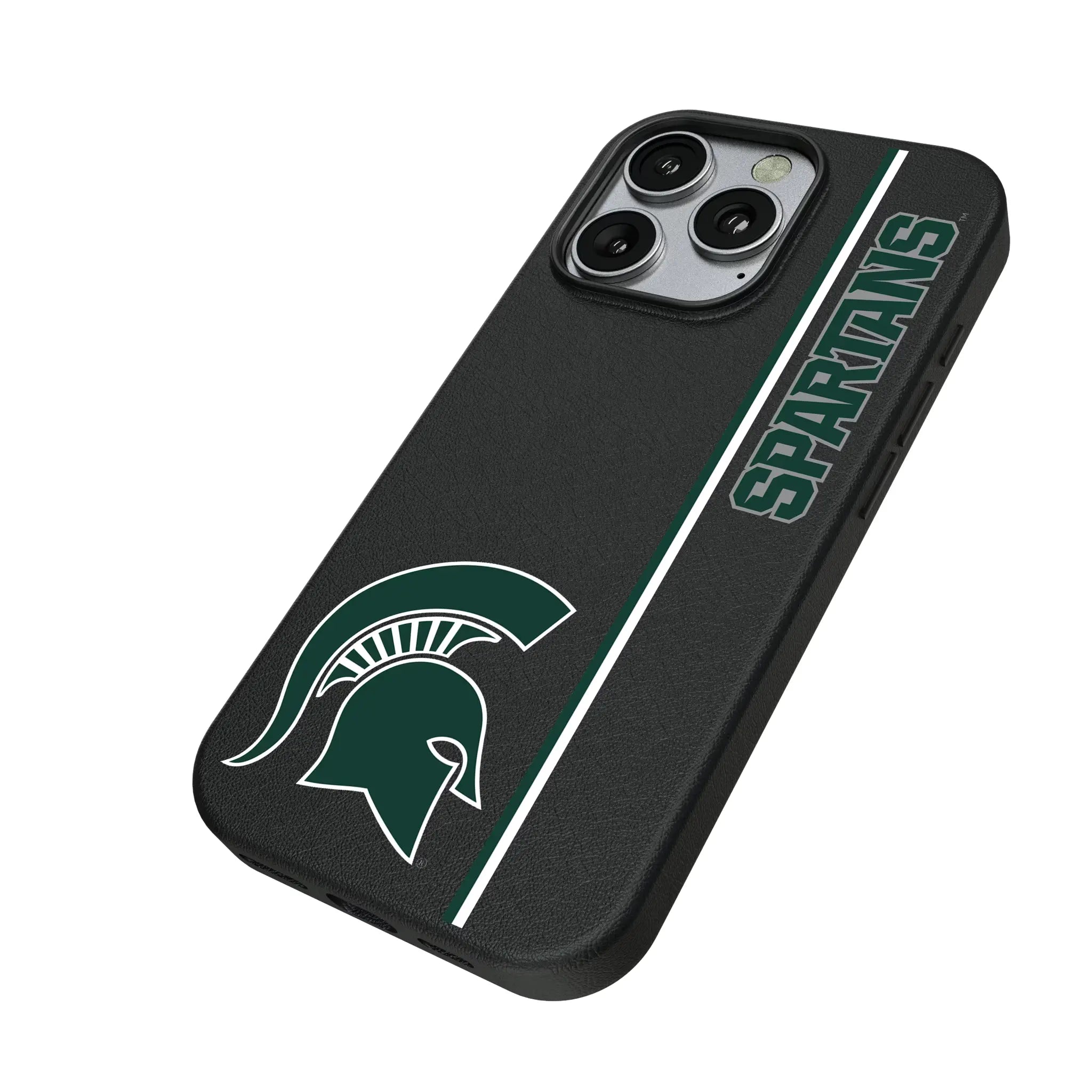 Michigan State University Spartans Sidebar iPhone MagSafe Compatible Phone Case for Apple iPhone - Isometric View