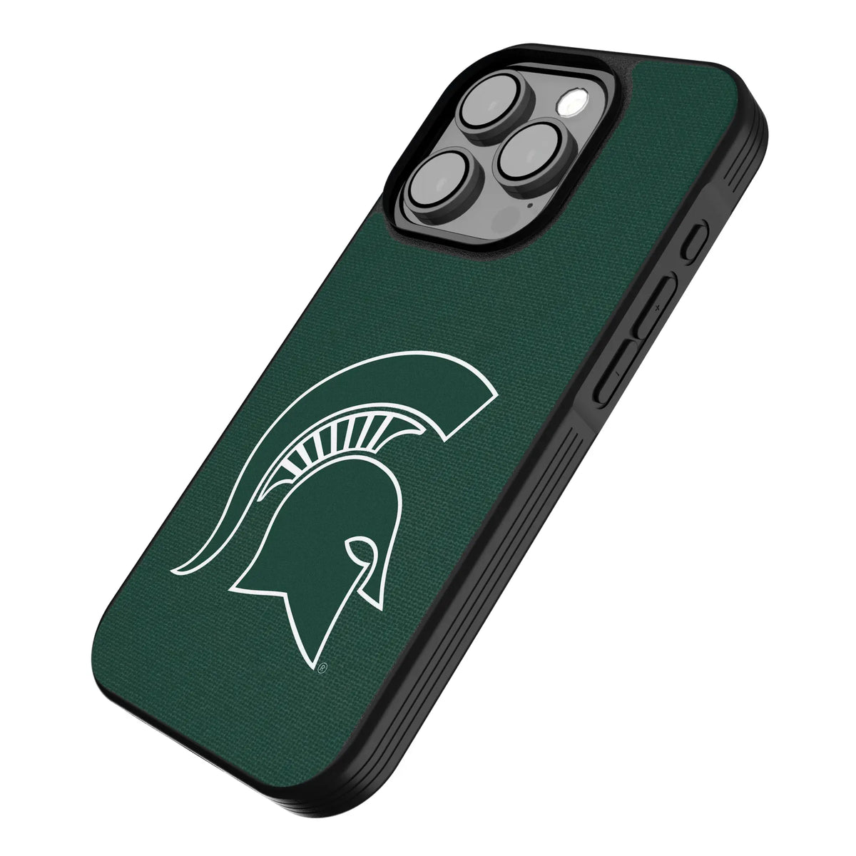 Michigan State University Spartans Solid iPhone Bump Phone Case for Apple iPhone - Isometric View