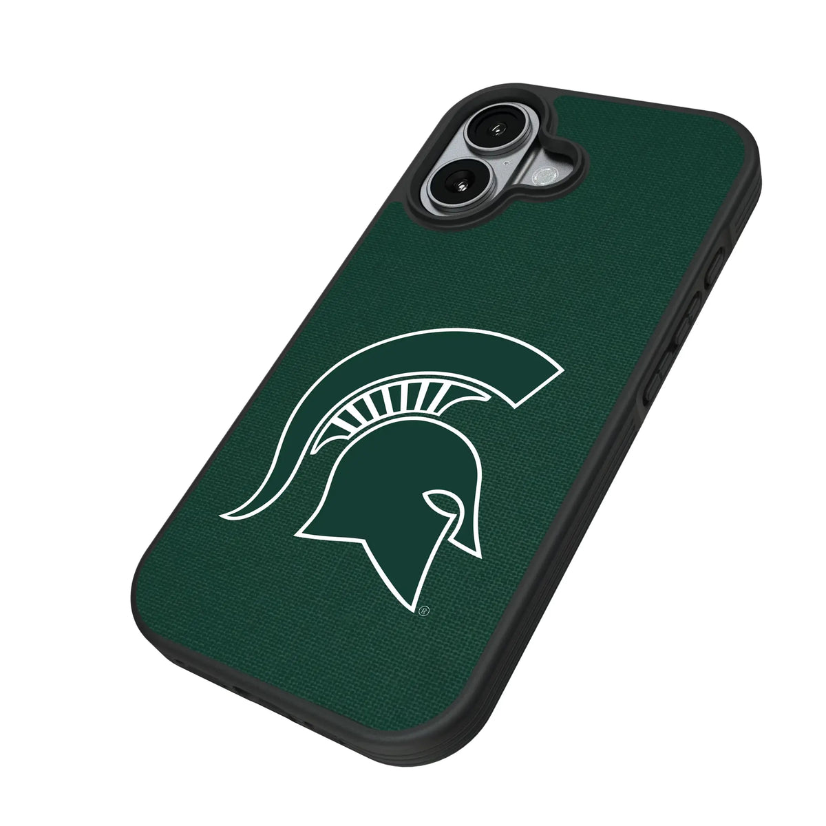 Michigan State University Spartans Solid iPhone Bump Phone Case for Apple iPhone - Isometric View#Device_iPhone 17