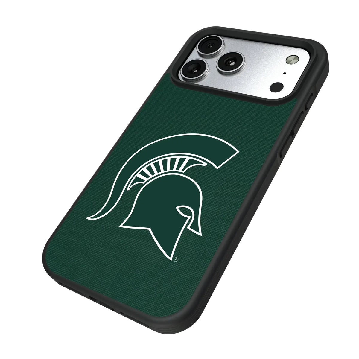 Michigan State University Spartans Solid iPhone Bump Phone Case for Apple iPhone - Isometric View#Device_iPhone 17 Pro Max