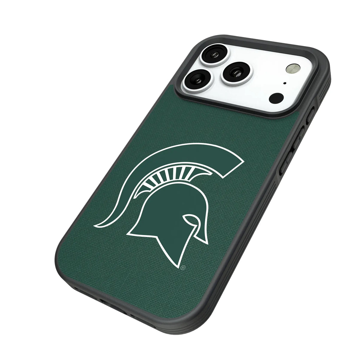 Michigan State University Spartans Solid iPhone Bump Phone Case for Apple iPhone - Isometric View#Device_iPhone 18 Pro