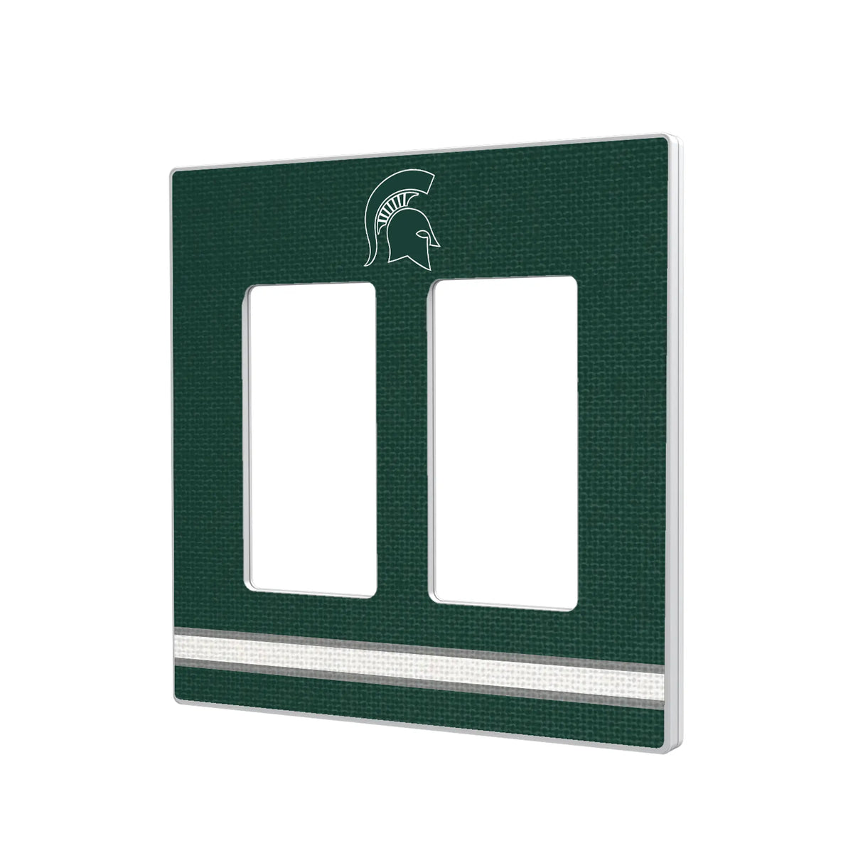 Michigan State University Spartans Stripe Hidden-Screw Light Switch Plate#Style_Double Rocker