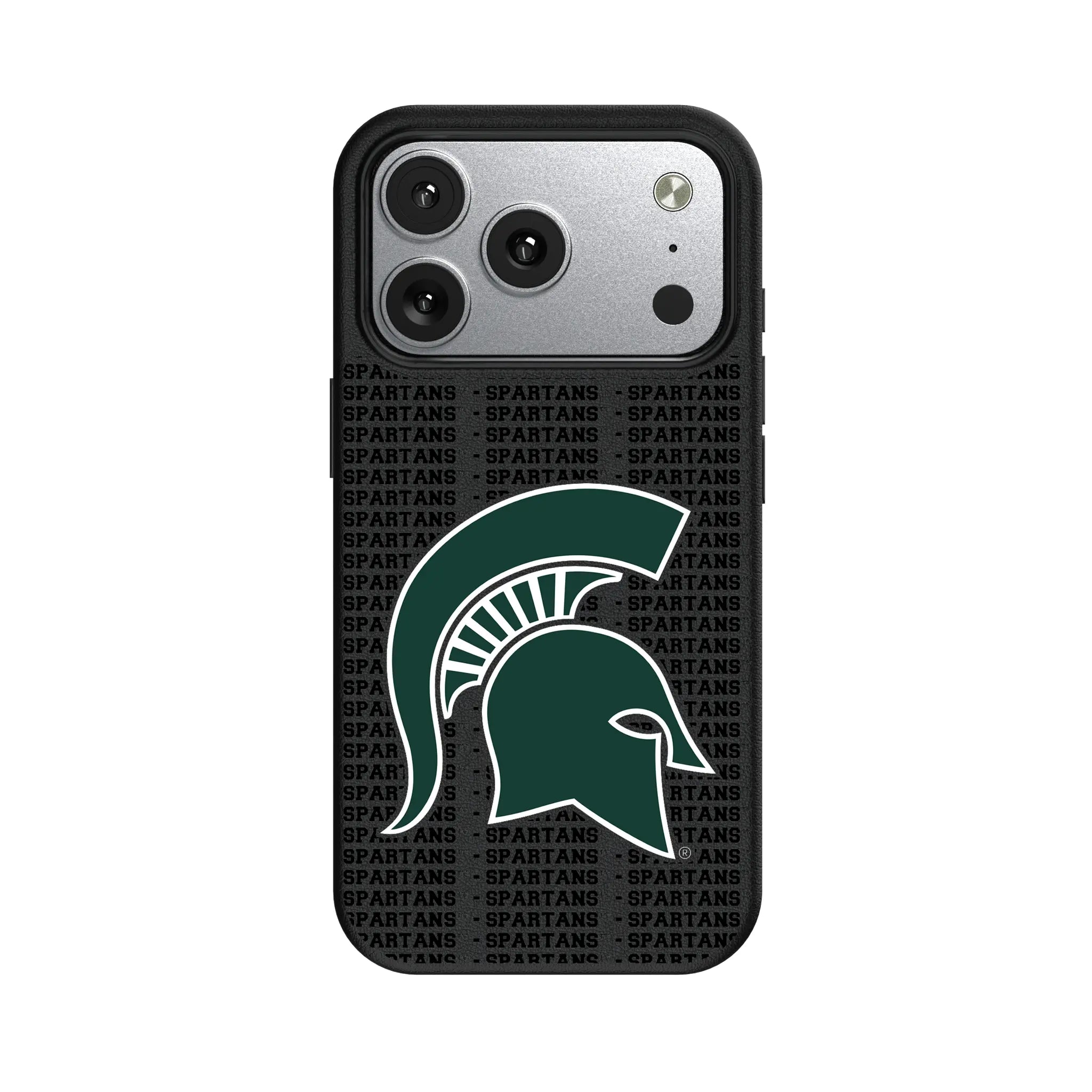 Michigan State University Spartans Text Backdrop iPhone MagSafe Compatible Phone Case for Apple iPhone#Device_iPhone 17 Pro