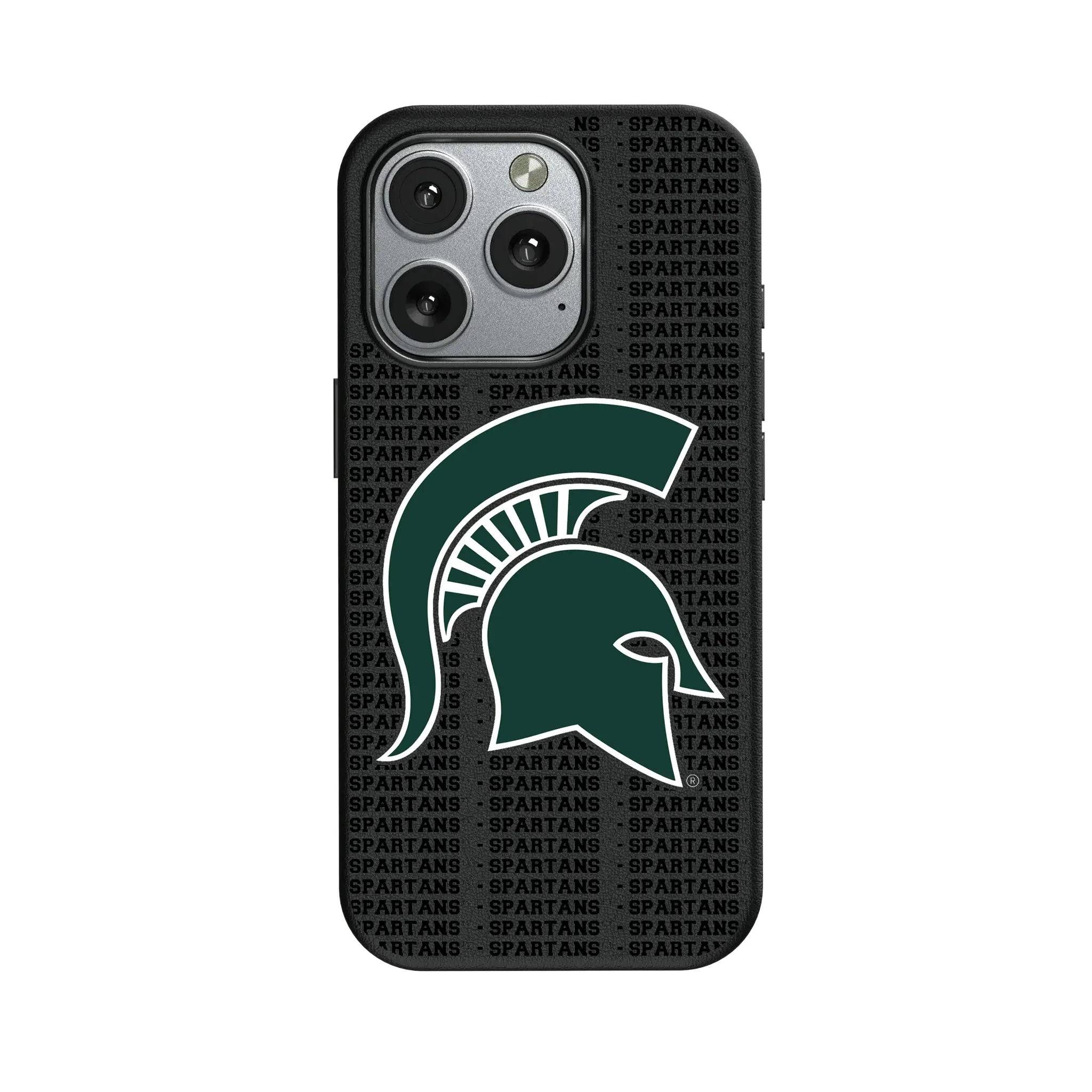 Michigan State University Spartans Text Backdrop iPhone MagSafe Compatible Phone Case for Apple iPhone