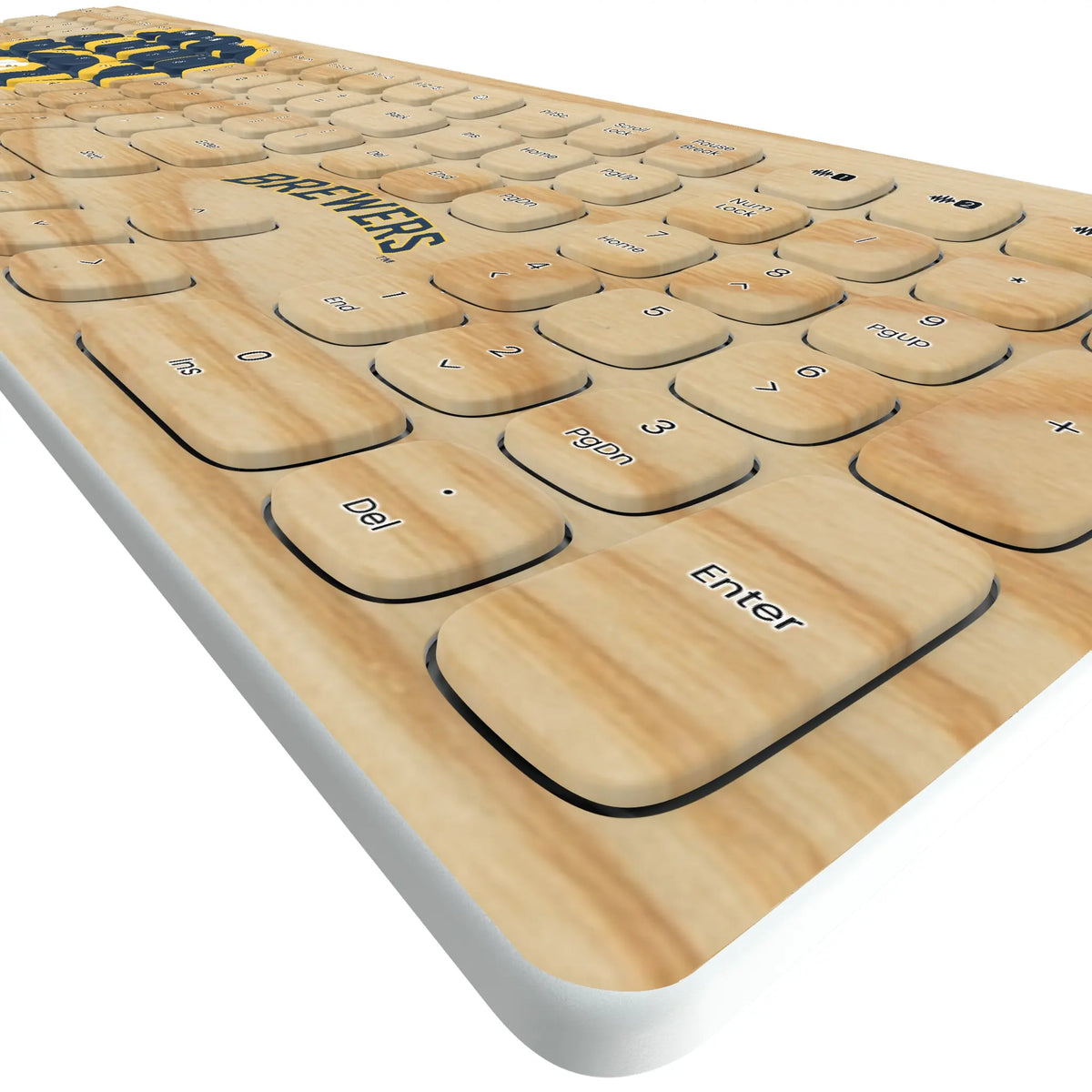 Milwaukee Brewers Baseball Bat KKB605 Curved Wireless Keyboard - Detail