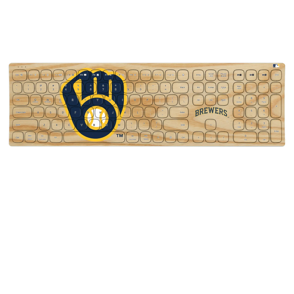Milwaukee Brewers Baseball Bat KKB605 Curved Wireless Keyboard