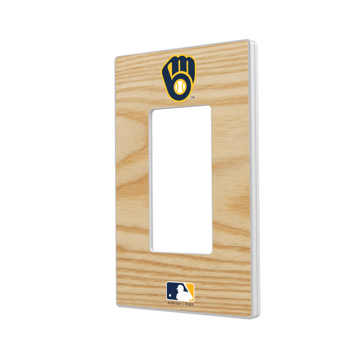 Milwaukee Brewers Baseball Bat Hidden-Screw Light Switch Plate#Style_Single Rocker