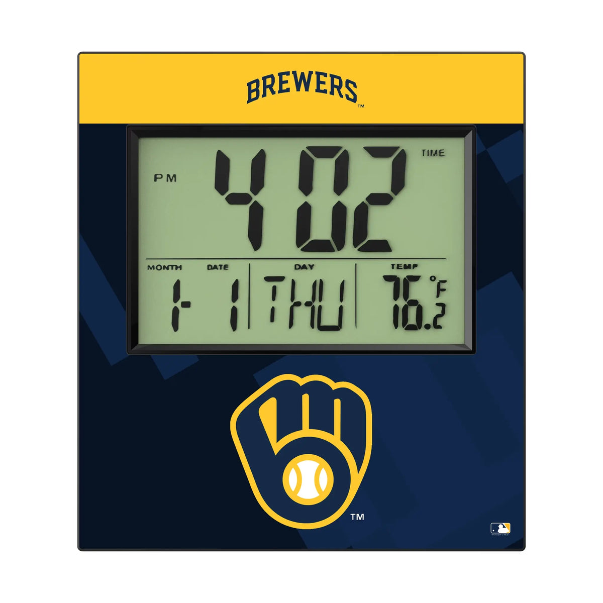 Milwaukee Brewers Color Block Wall Clock