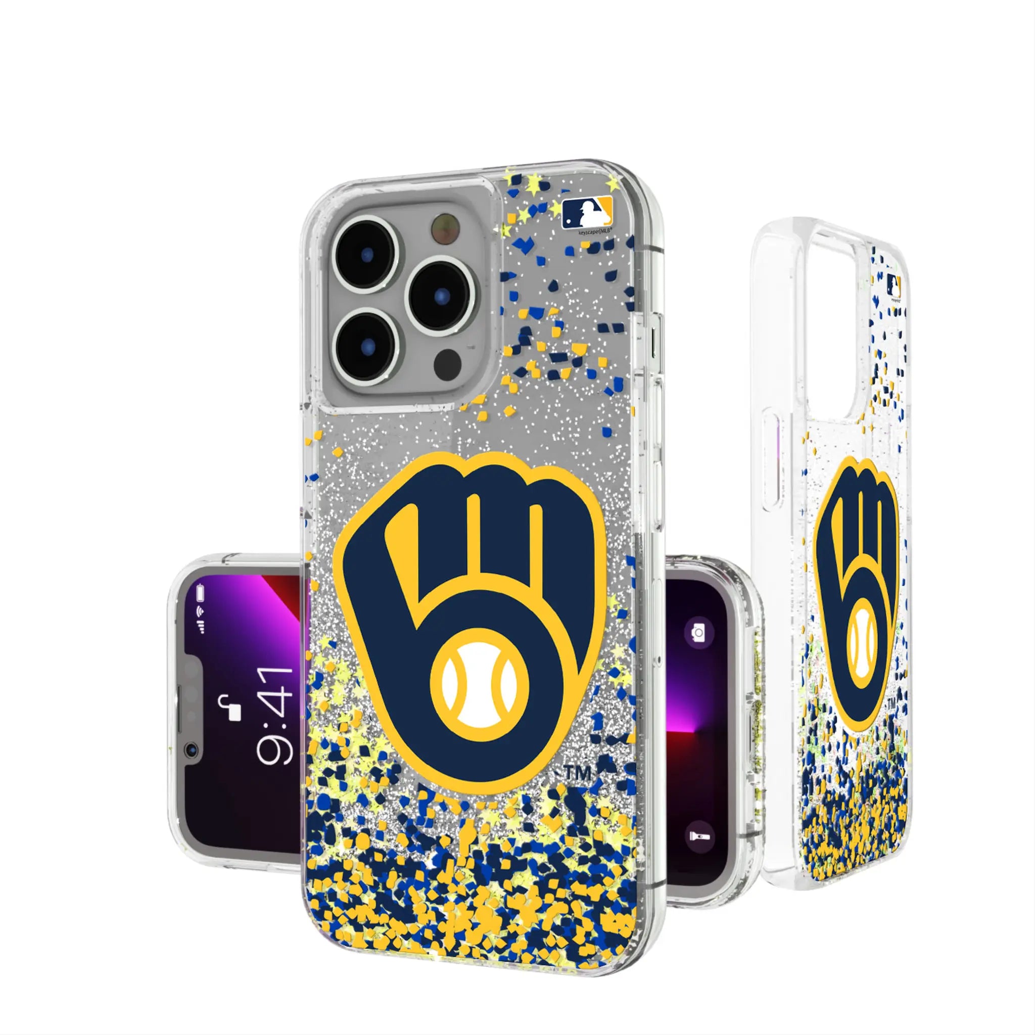 Milwaukee Brewers Confetti iPhone Glitter Phone Case for Apple iPhone