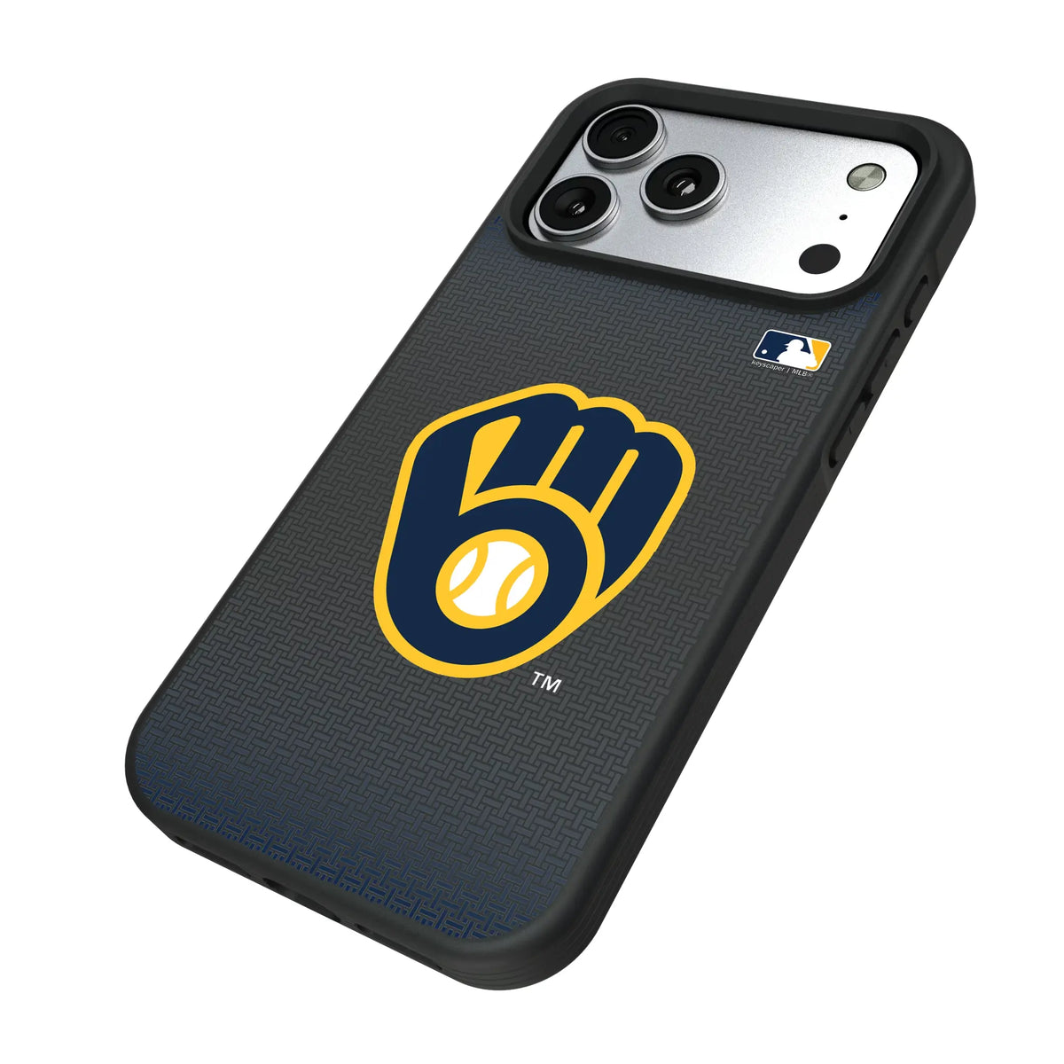 Milwaukee Brewers Linen iPhone Bump Phone Case for Apple iPhone - Isometric View#Device_iPhone 17 Pro Max