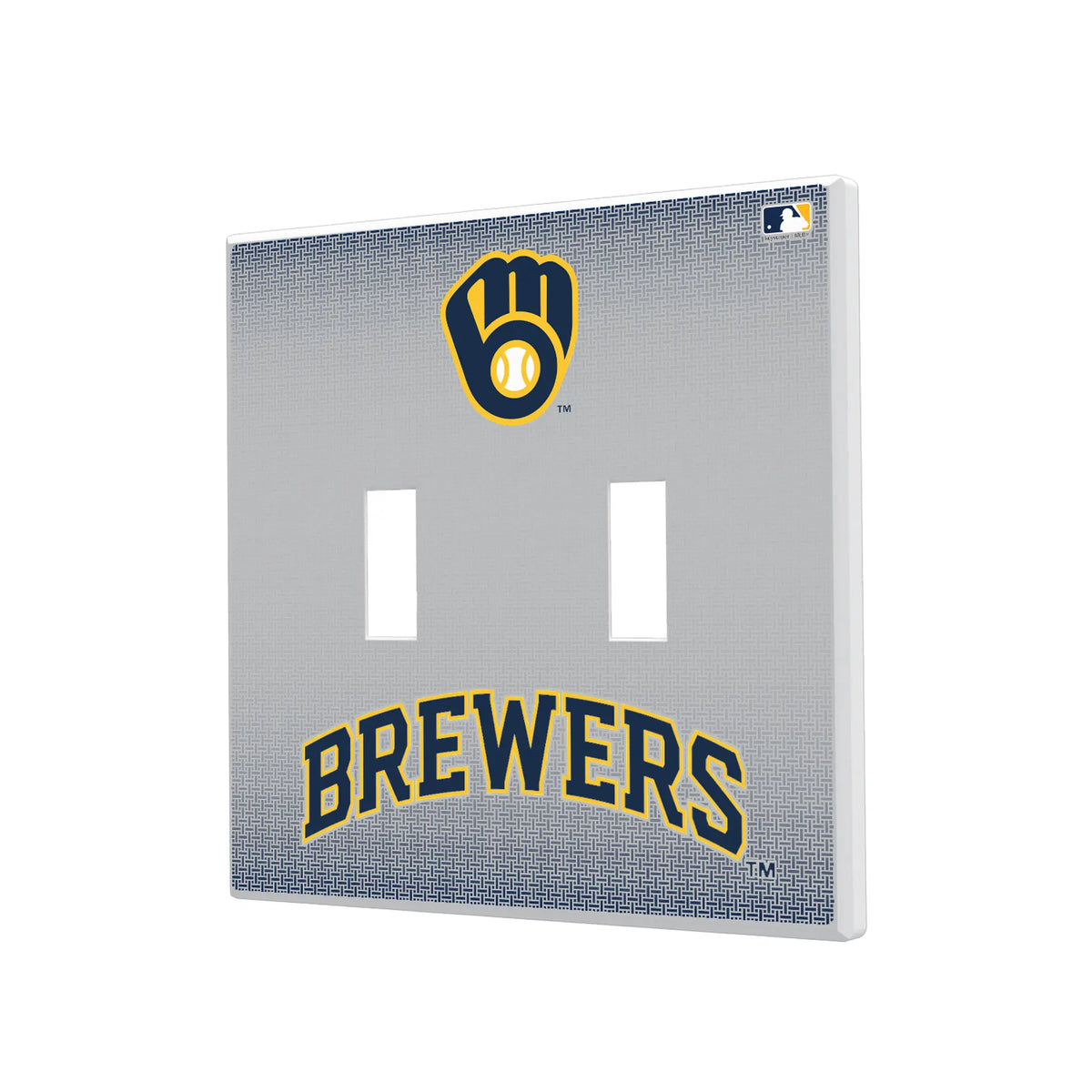 Milwaukee Brewers Linen Hidden-Screw Light Switch Plate#Style_Double Toggle