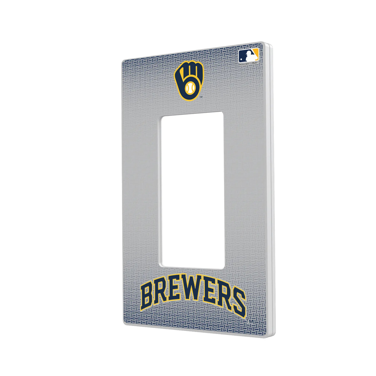Milwaukee Brewers Linen Hidden-Screw Light Switch Plate#Style_Single Rocker