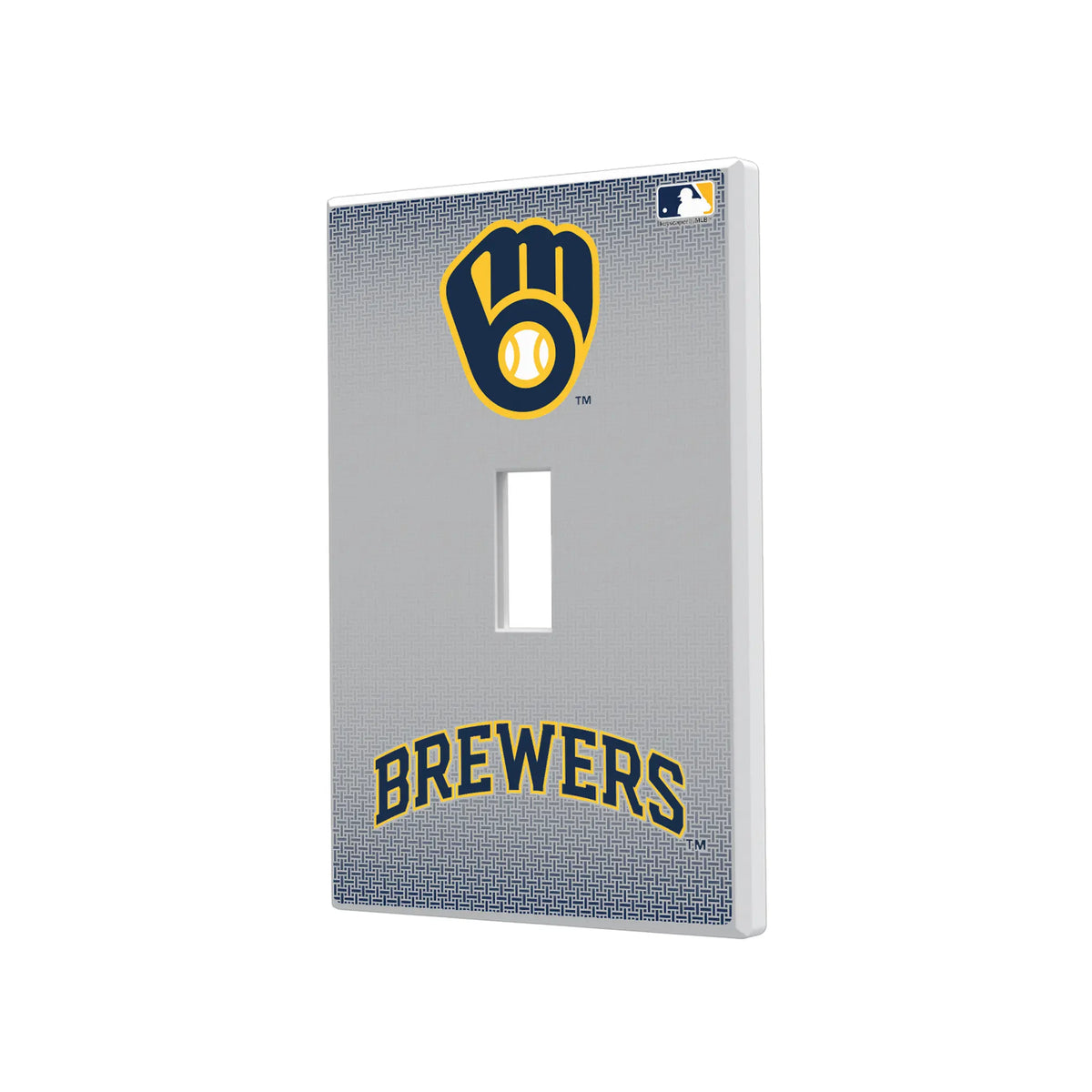 Milwaukee Brewers Linen Hidden-Screw Light Switch Plate#Style_Single Toggle