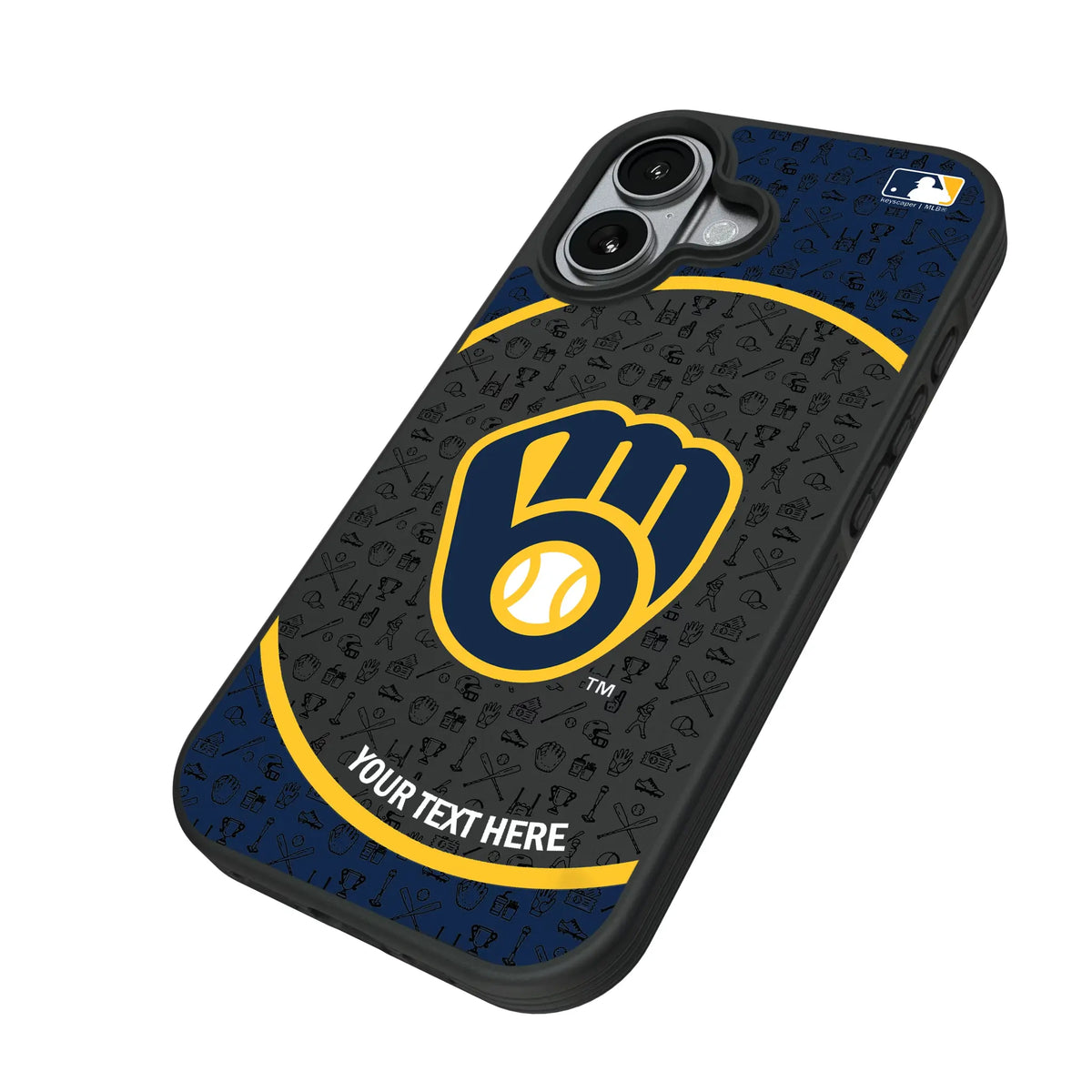 Milwaukee Brewers Personalized Circle iPhone Bump Phone Case for Apple iPhone - Isometric View#Device_iPhone 17