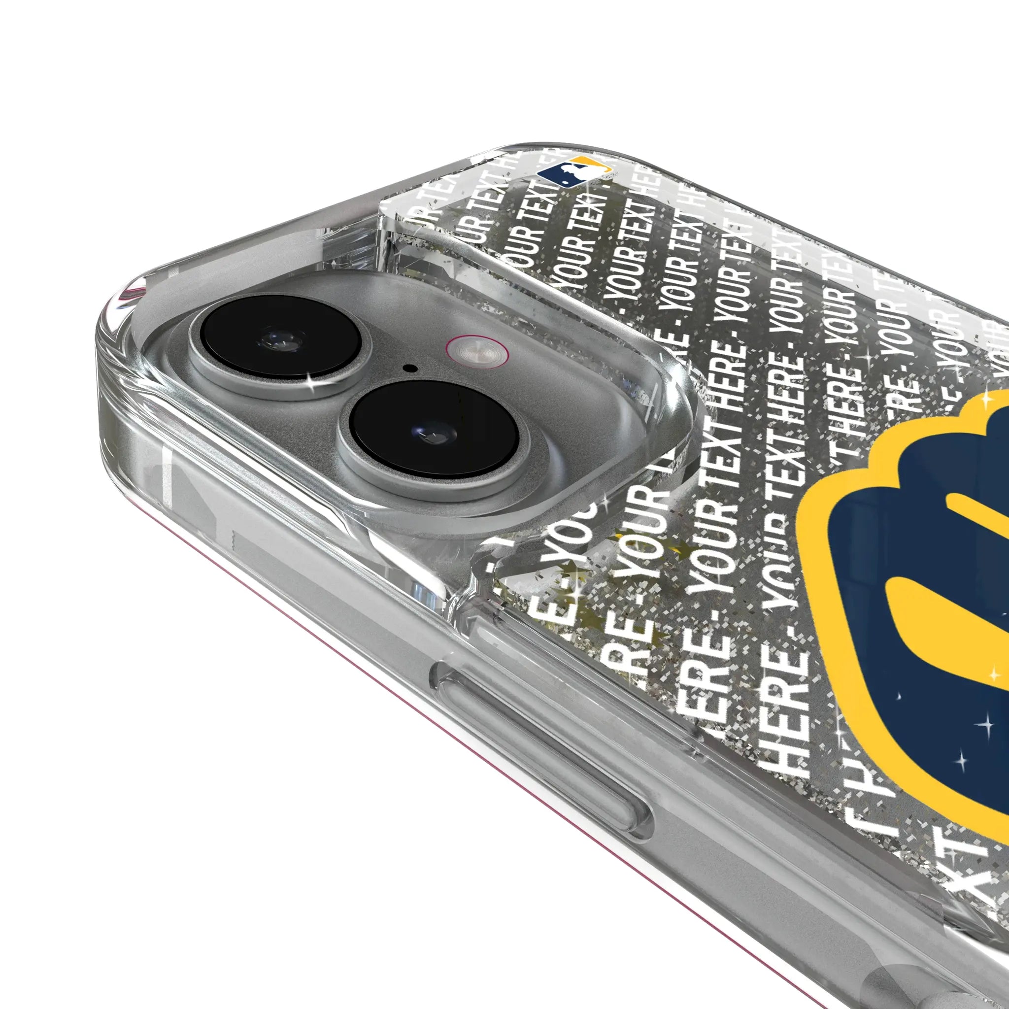 Milwaukee Brewers Personalized EndZone Plus iPhone Glitter Phone Case for Apple iPhone - Detail
