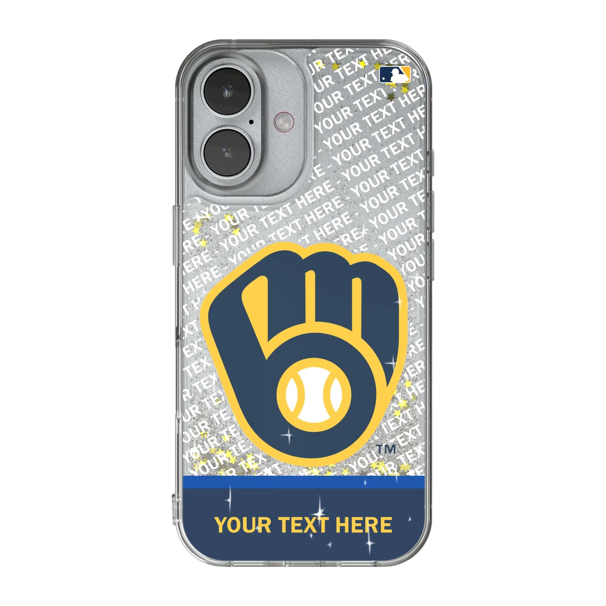 Milwaukee Brewers Personalized EndZone Plus iPhone Glitter Phone Case for Apple iPhone