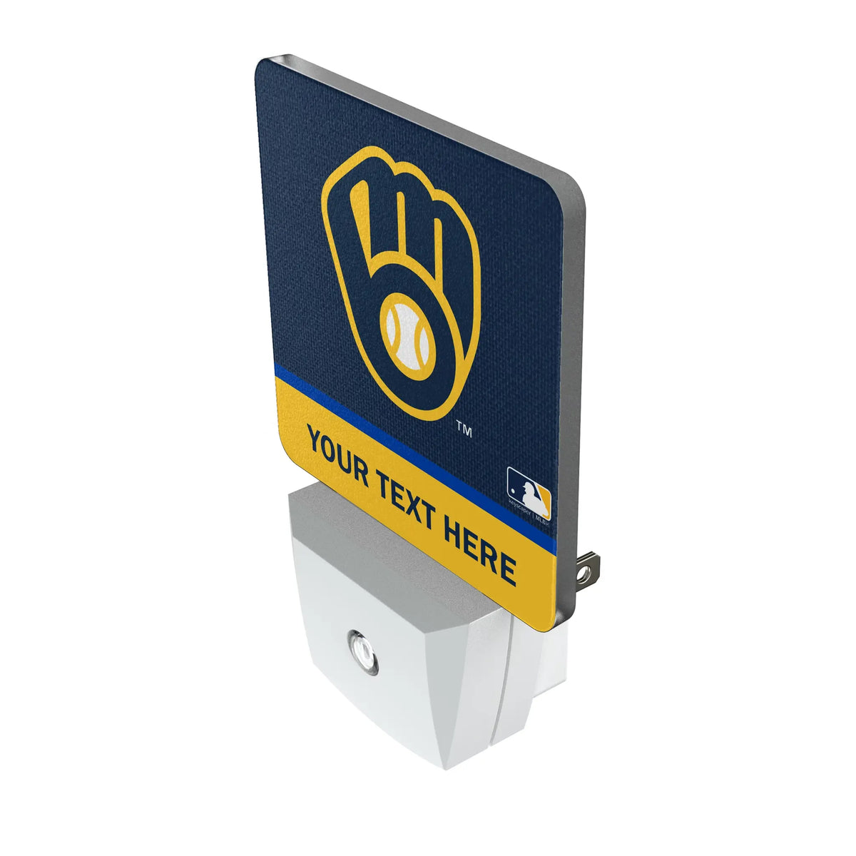 Milwaukee Brewers Personalized Endzone Solid Night Light 2-Pack - Isometric View