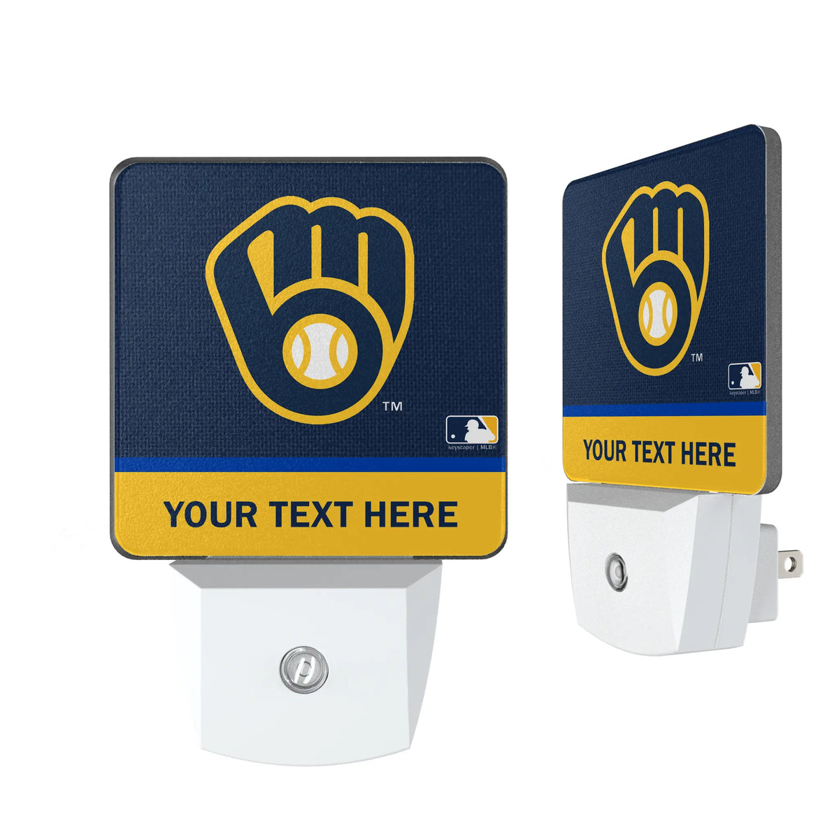 Milwaukee Brewers Personalized Endzone Solid Night Light 2-Pack
