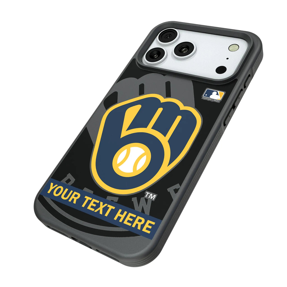 Milwaukee Brewers Personalized Tilt iPhone Bump Phone Case for Apple iPhone - Isometric View#Device_iPhone 18 Pro Max