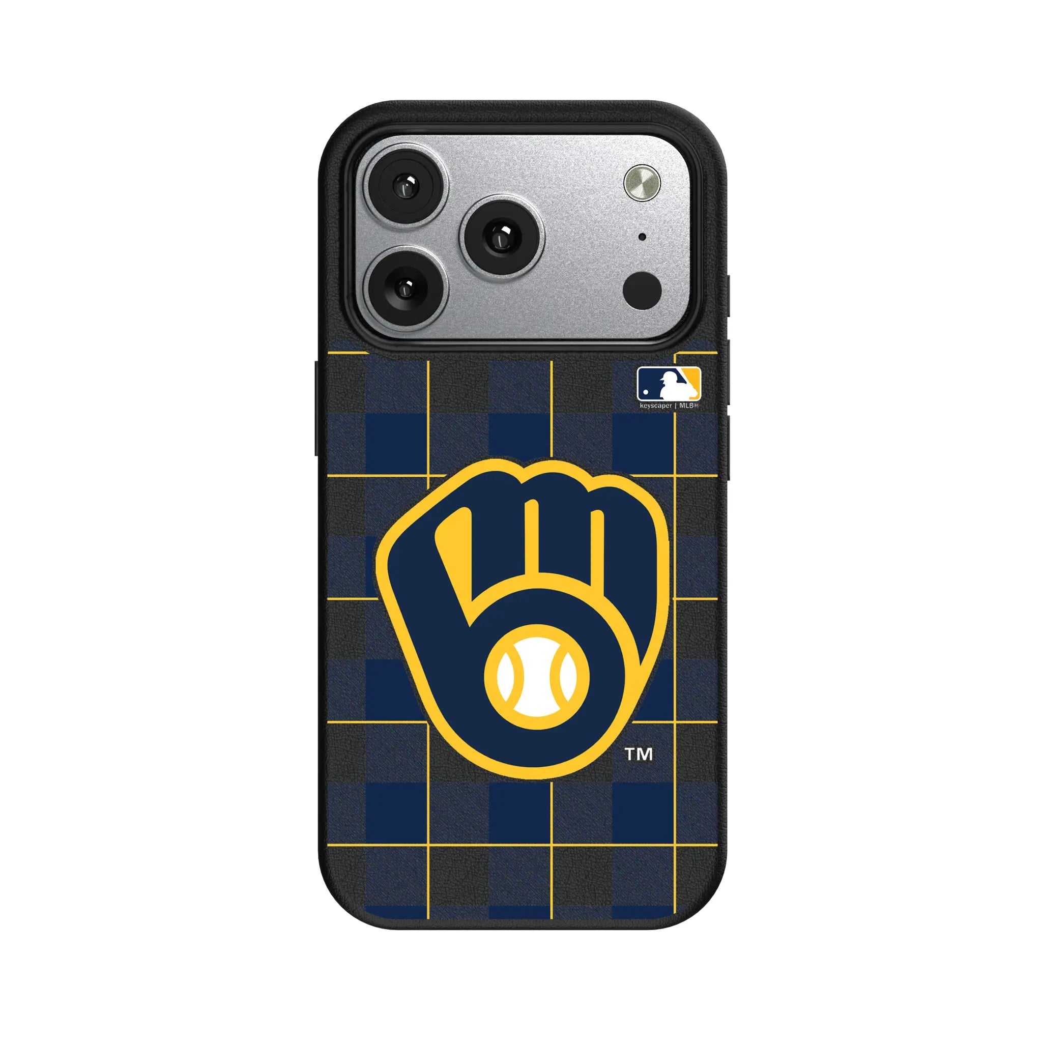 Milwaukee Brewers Plaid iPhone MagSafe Compatible Phone Case for Apple iPhone#Device_iPhone 17 Pro