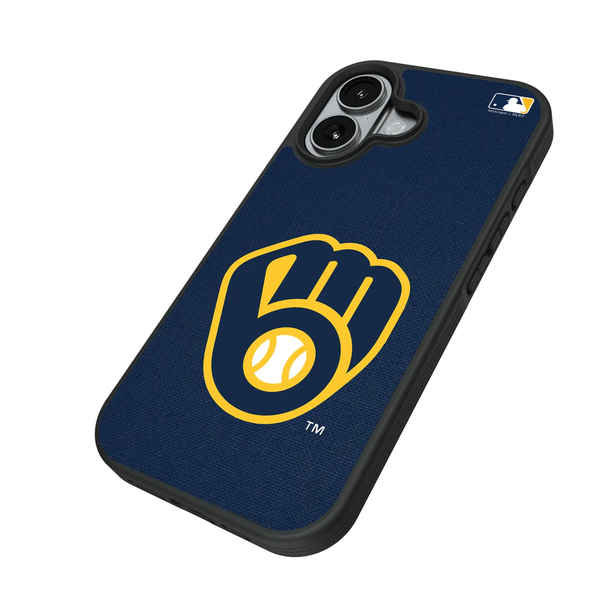 Milwaukee Brewers Solid iPhone Bump Phone Case for Apple iPhone - Isometric View#Device_iPhone 17