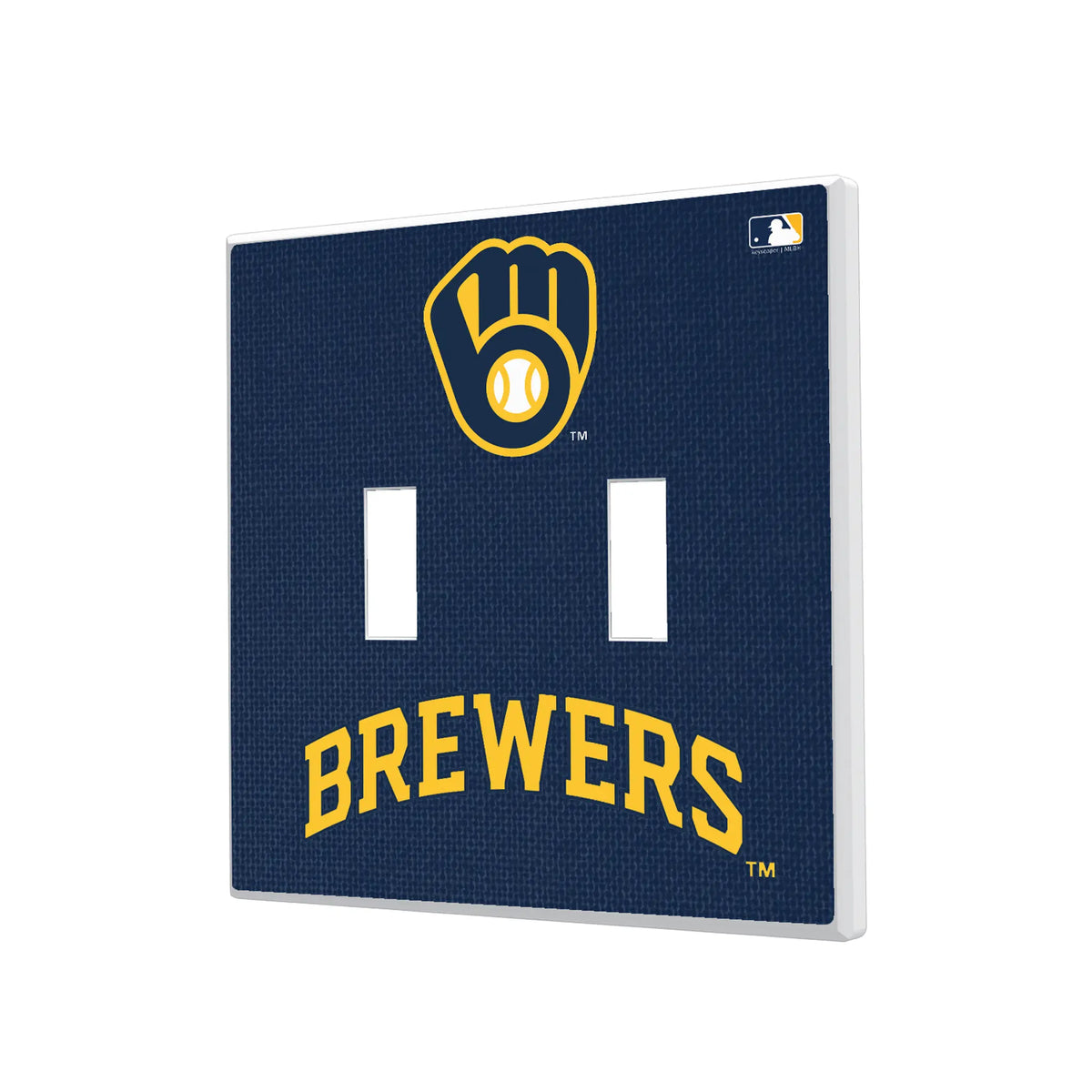 Milwaukee Brewers Solid Hidden-Screw Light Switch Plate#Style_Double Toggle