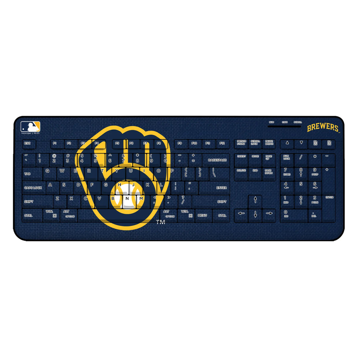 Milwaukee Brewers Solid Wireless USB Keyboard