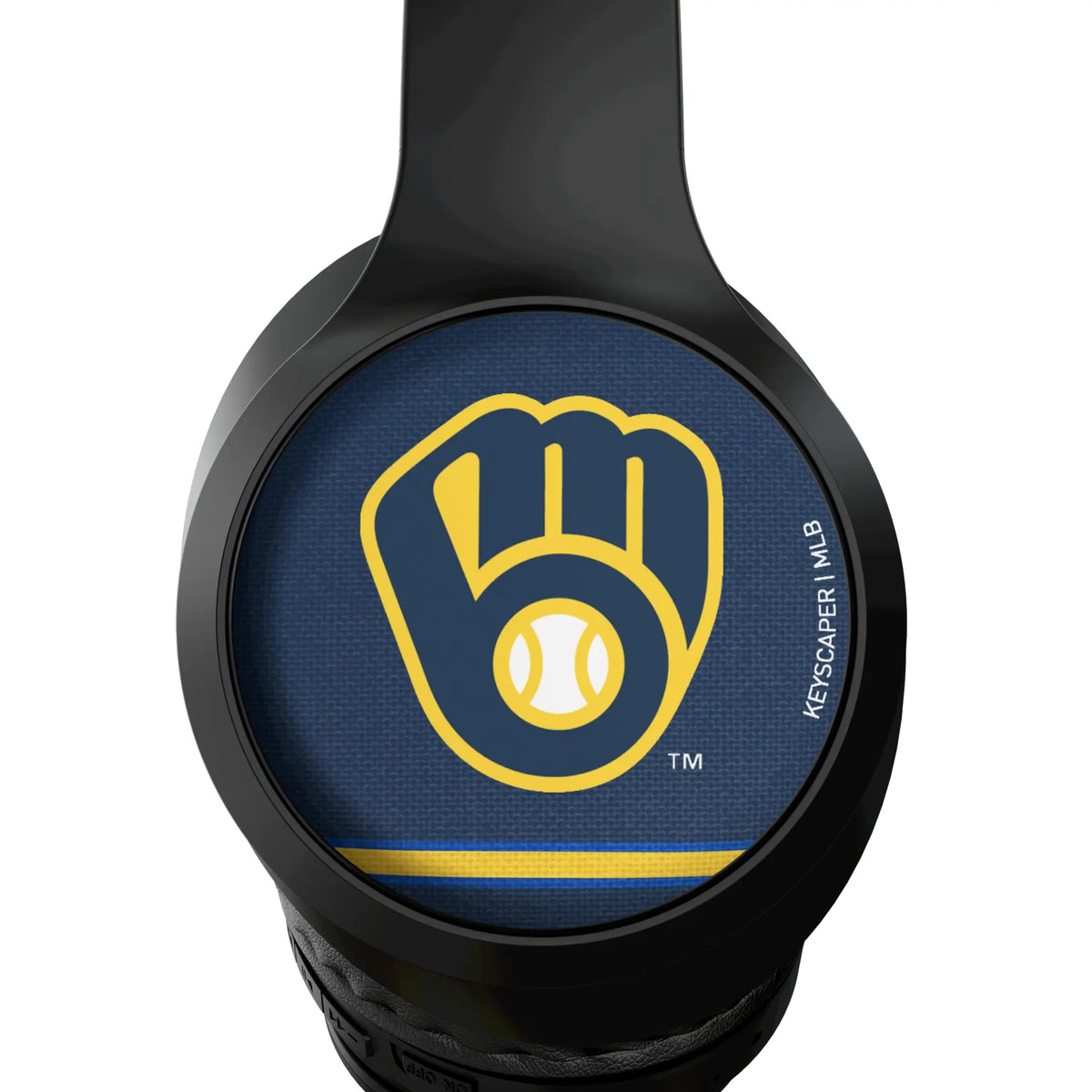 Milwaukee Brewers Stripe Wireless Over-Ear Headphones With Case - Detail