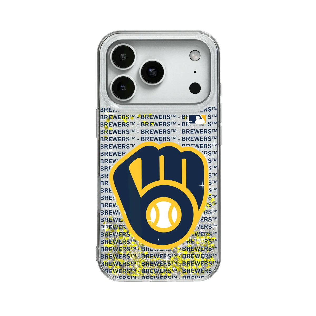 Milwaukee Brewers Text Backdrop Glitter Phone Case for Apple iPhone