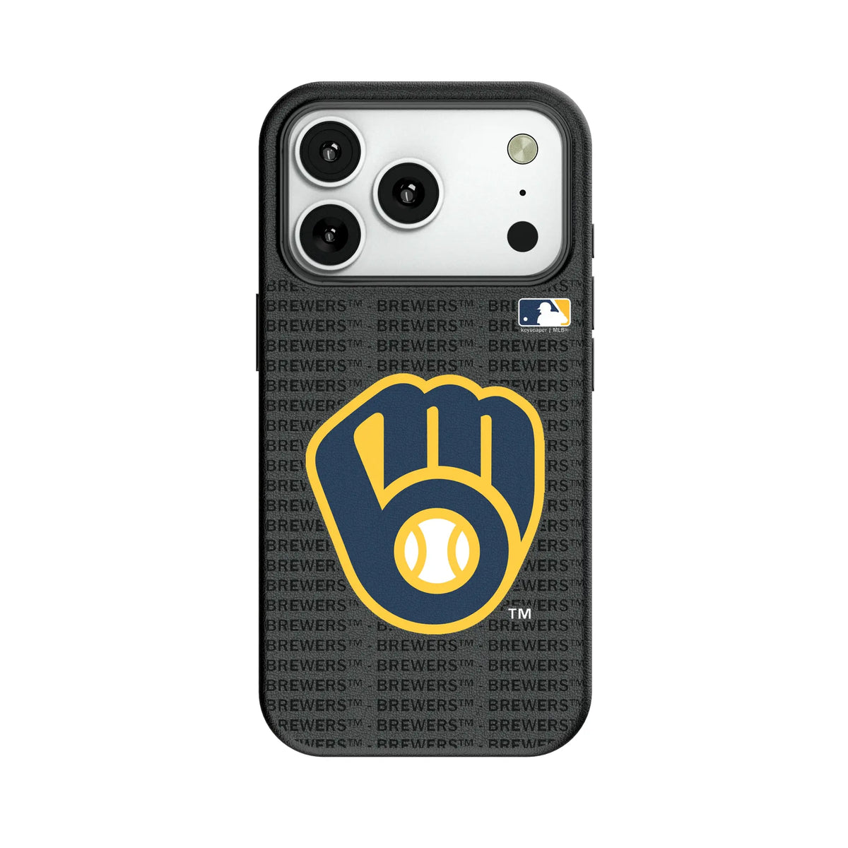Milwaukee Brewers Text Backdrop MagSafe Compatible Phone Case for Apple iPhone